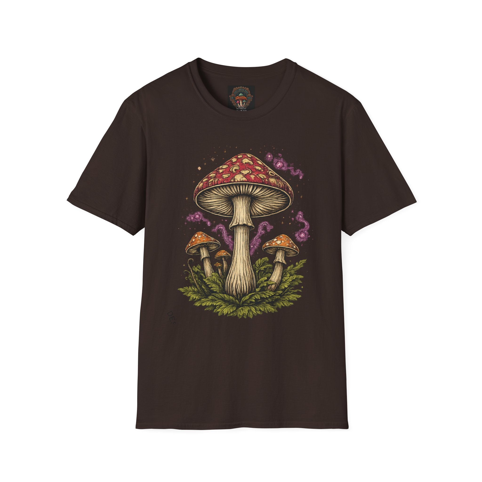 City: Vancouver Mushroom Illustration T-Shirt – Vintage Red Toadstool Graphic