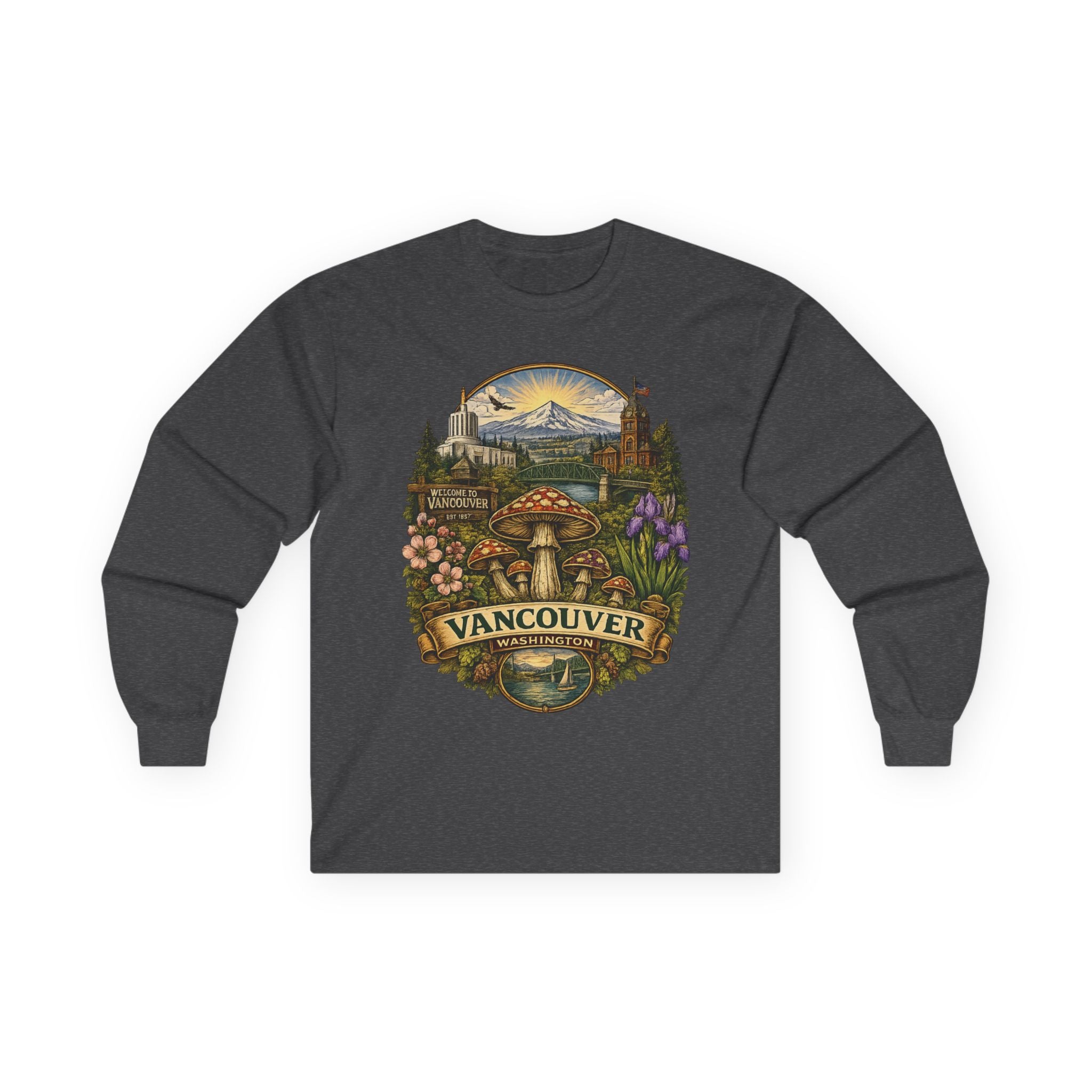 City: Vancouver Mushroom Graphic Long Sleeve Tee