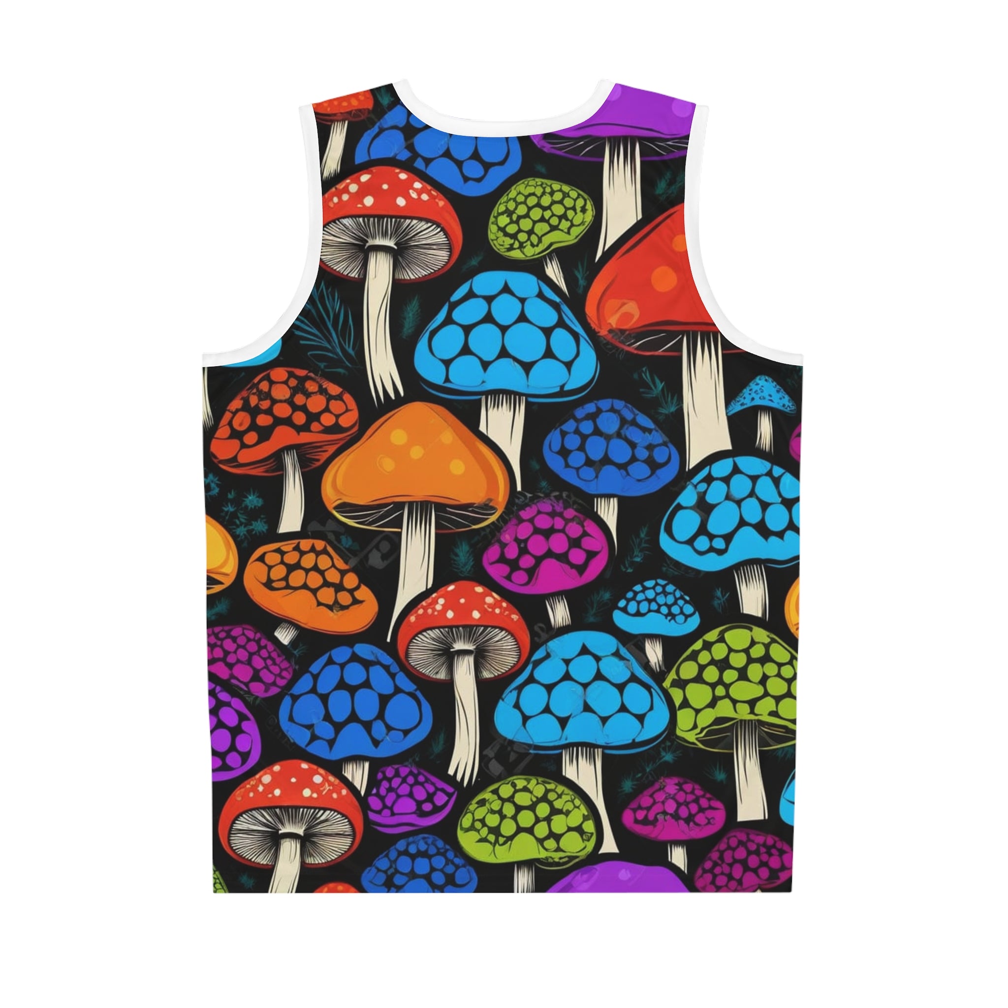 Camiseta de baloncesto con estampado de setas – Hongos psicodélicos arcoíris con estampado integral