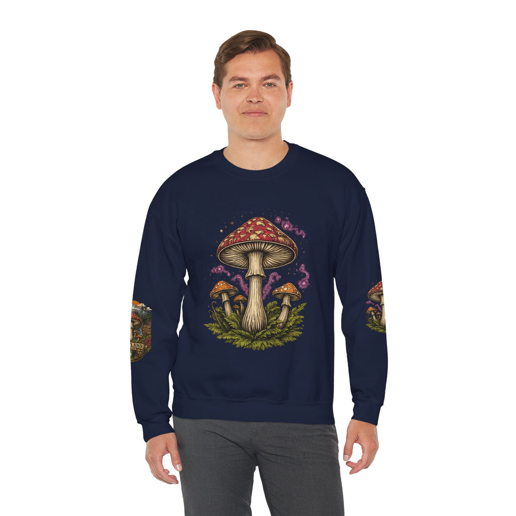 City: Portland Mushroom Crewneck Sweatshirt Vintage Psychedelic Fungi Graphic