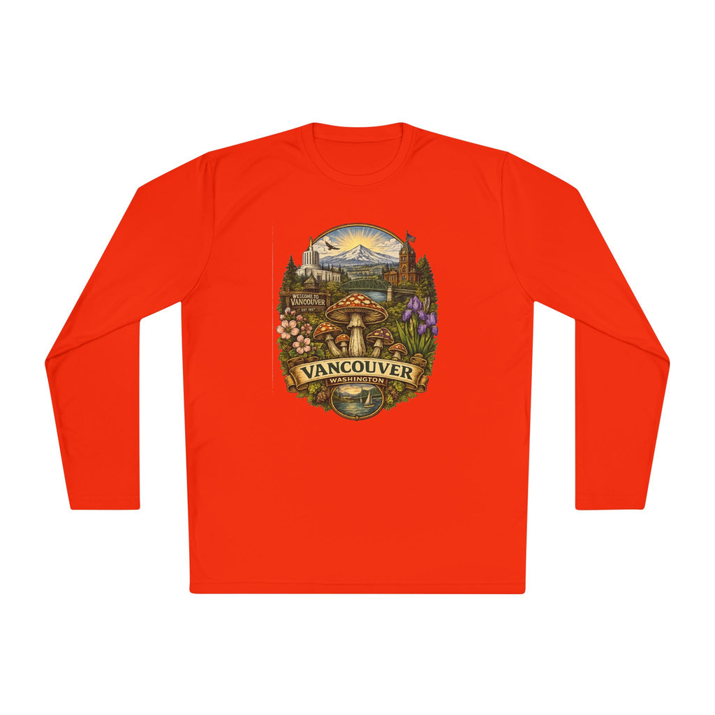 Vancouver Nature Long Sleeve Tee — Scenic Mountains & Mushroom Art