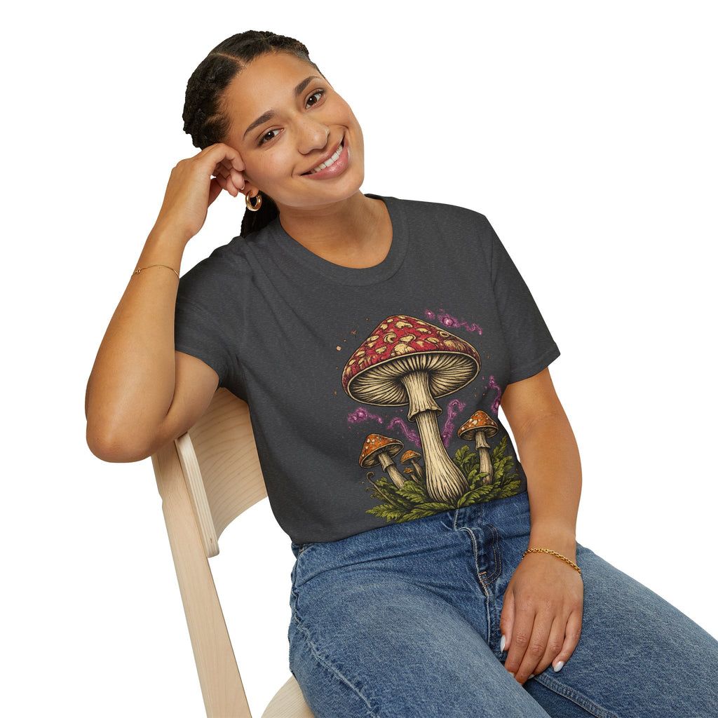 City: Portland Mushroom Magic T-Shirt — Vintage Red Toadstool Illustration