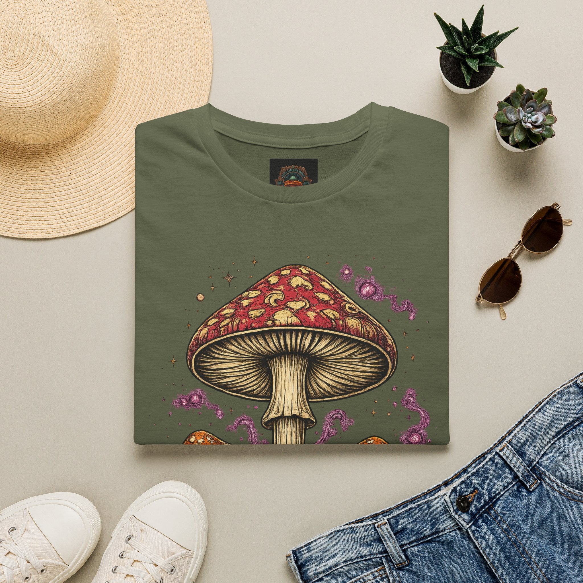 Mushroom Magic T-Shirt — Vintage Red Toadstool Illustration