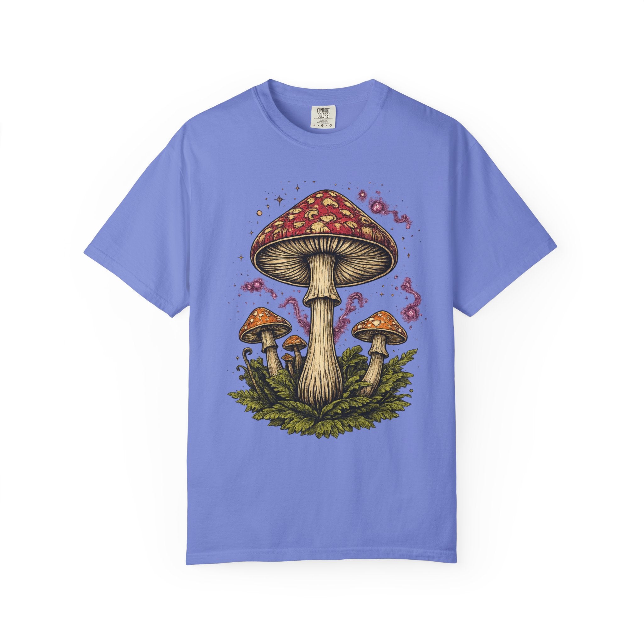 City: Portland Mushroom Graphic T-Shirt — Vintage Forest Amanita Design