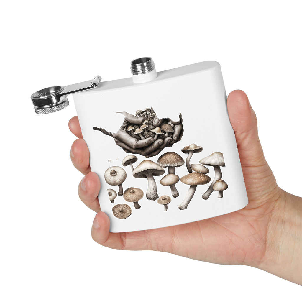 Hands of the Harvest Flask – Hold the Magic of Nature Stainless Steel Flask, 6oz