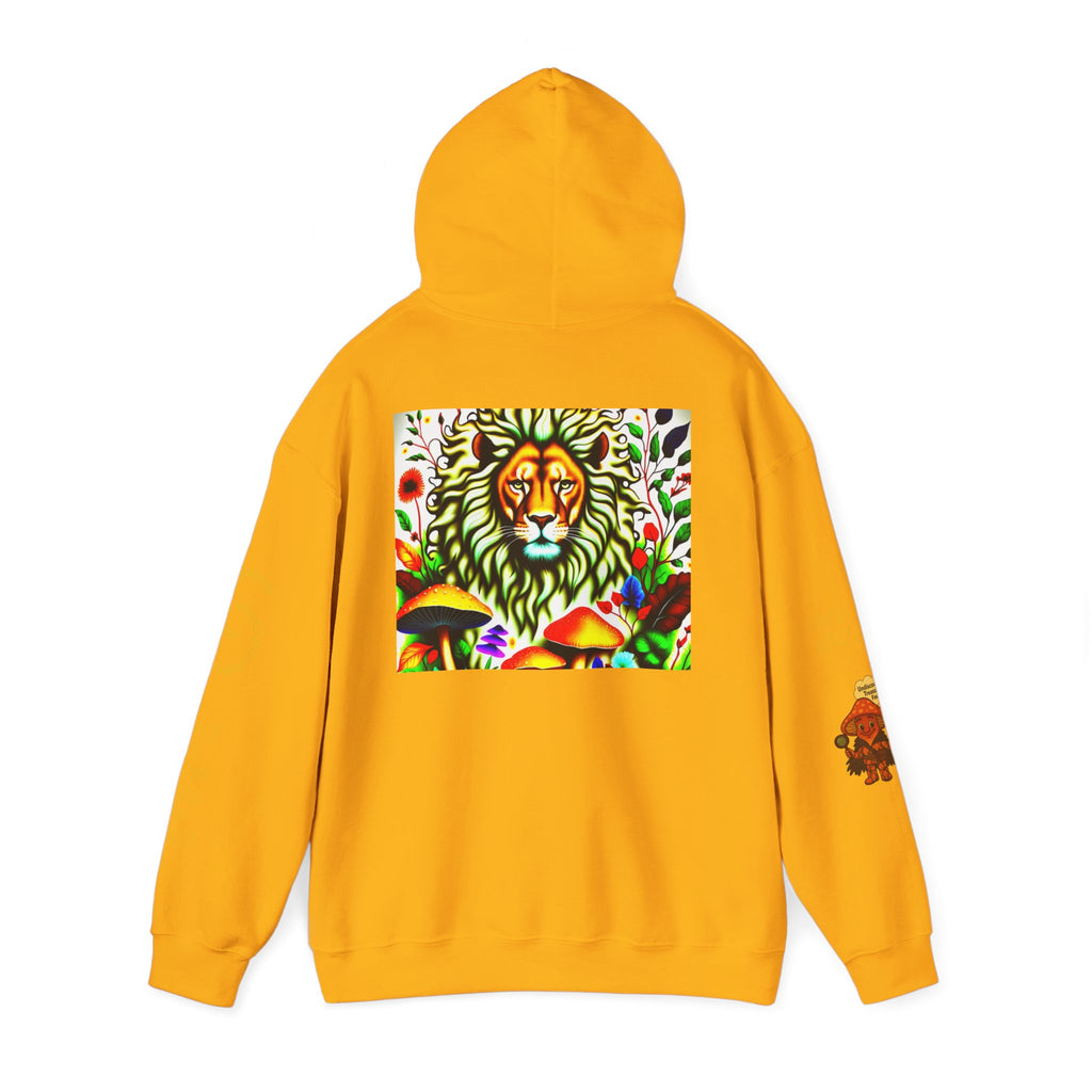 Myco University Lion & Mushroom Hoodie — Psychedelic Lion Graphic Pullover