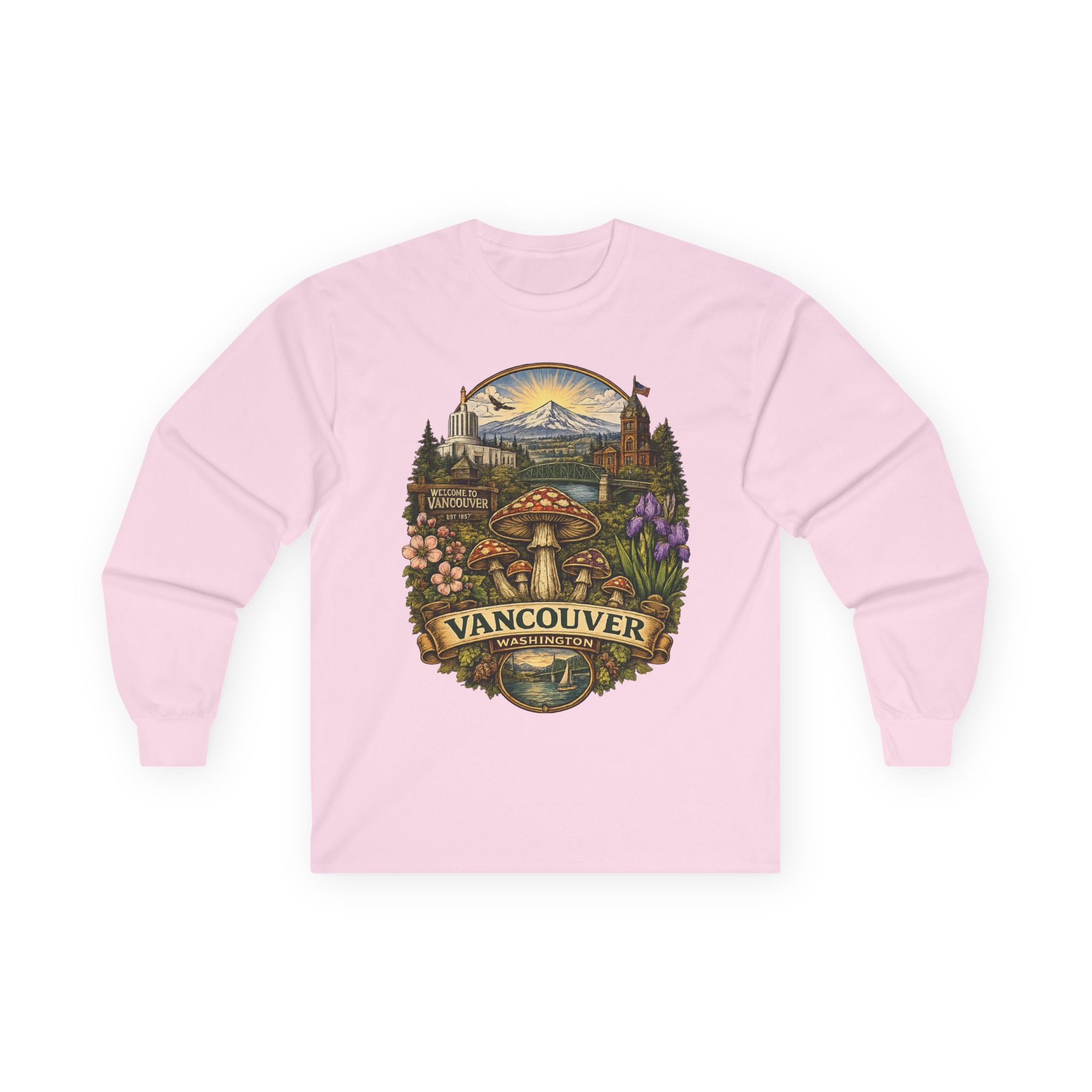 City: Vancouver Mushroom Graphic Long Sleeve Tee