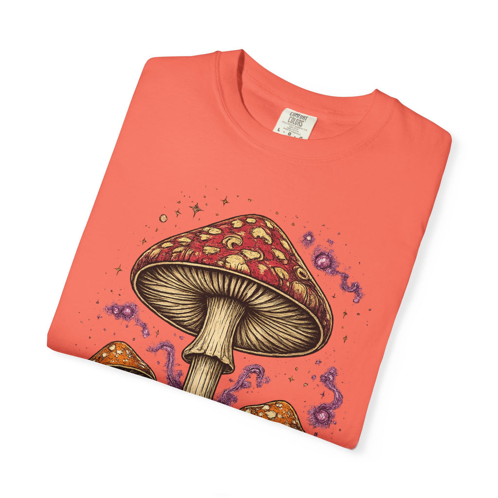City: Portland Mushroom Graphic T-Shirt — Vintage Forest Amanita Design