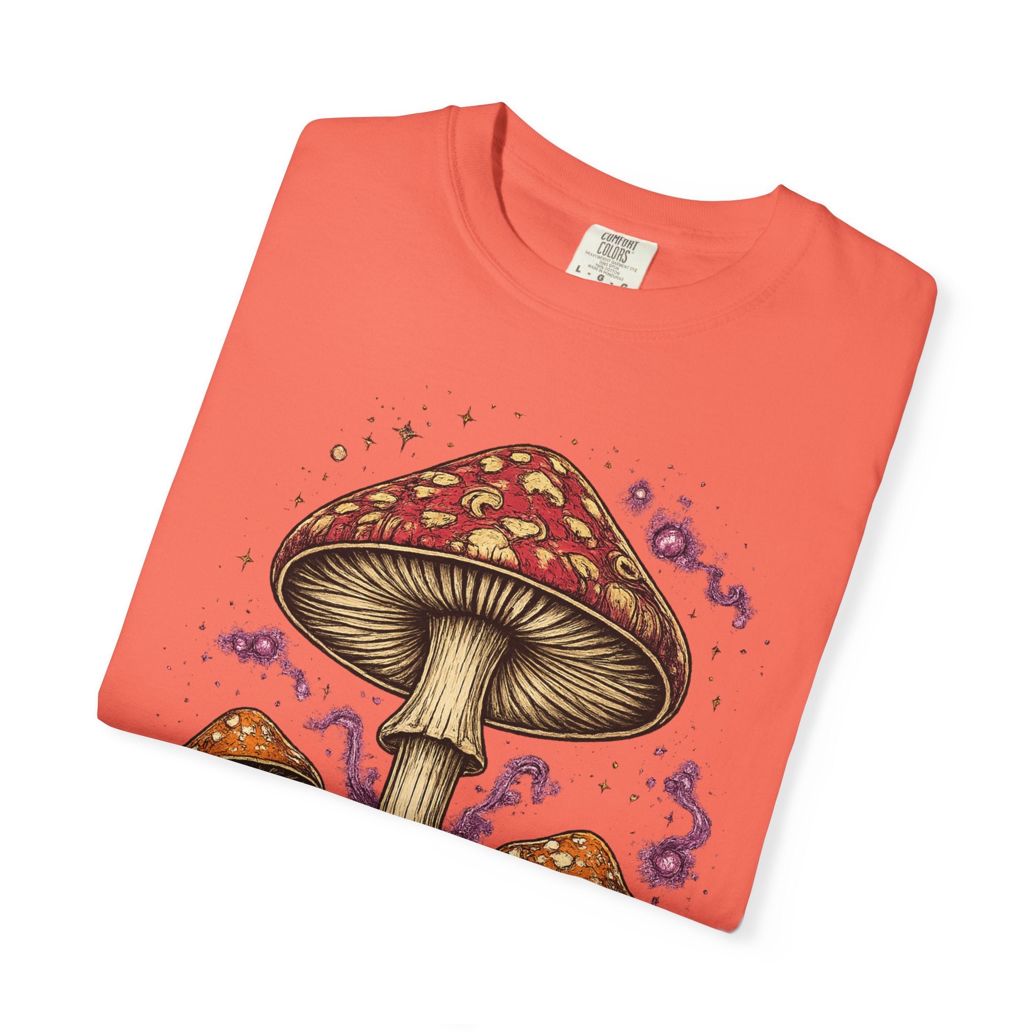 City: Portland Mushroom Graphic T-Shirt — Vintage Forest Amanita Design