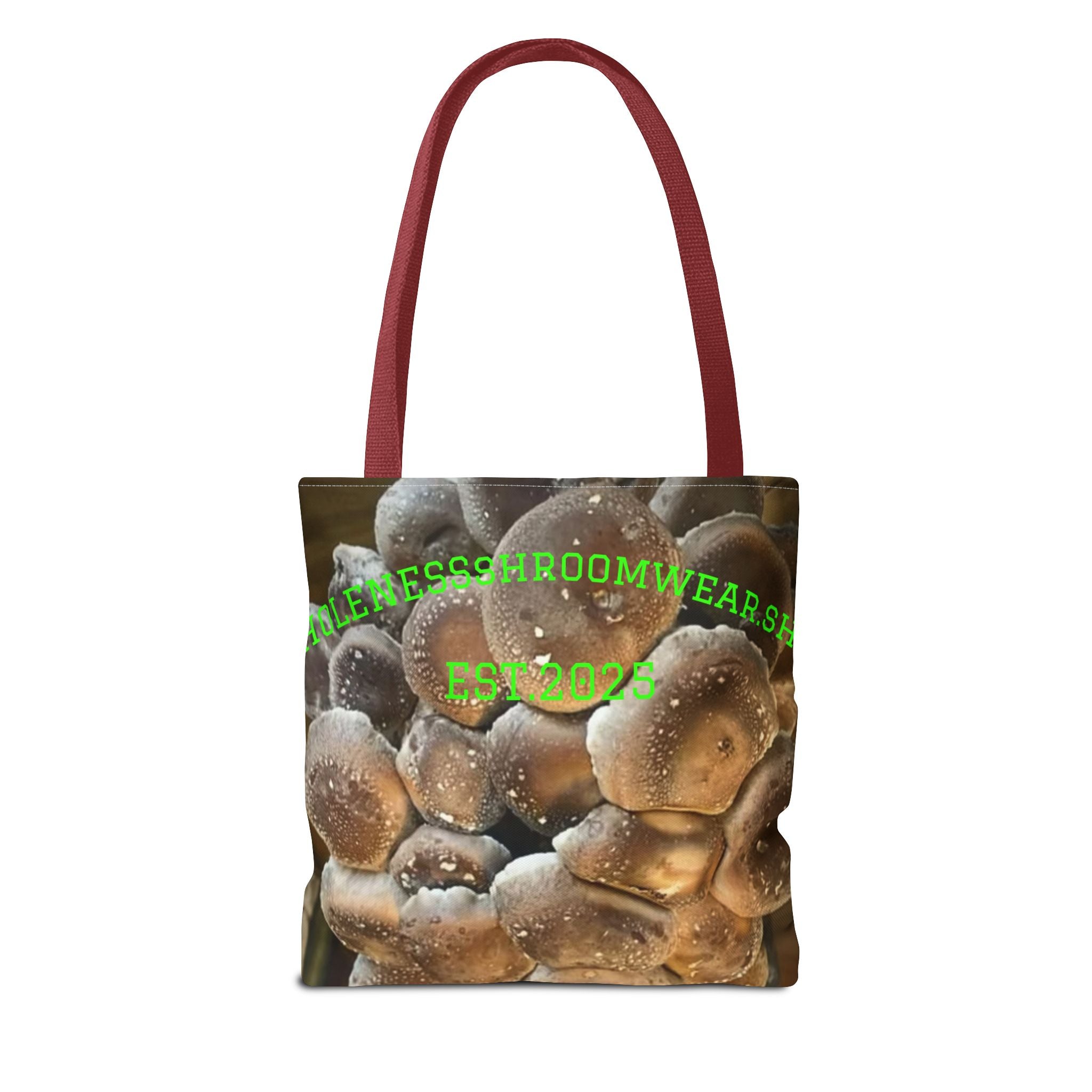 Bag: Mushroom Print Tote Bag-Over-Print Canvas Tote