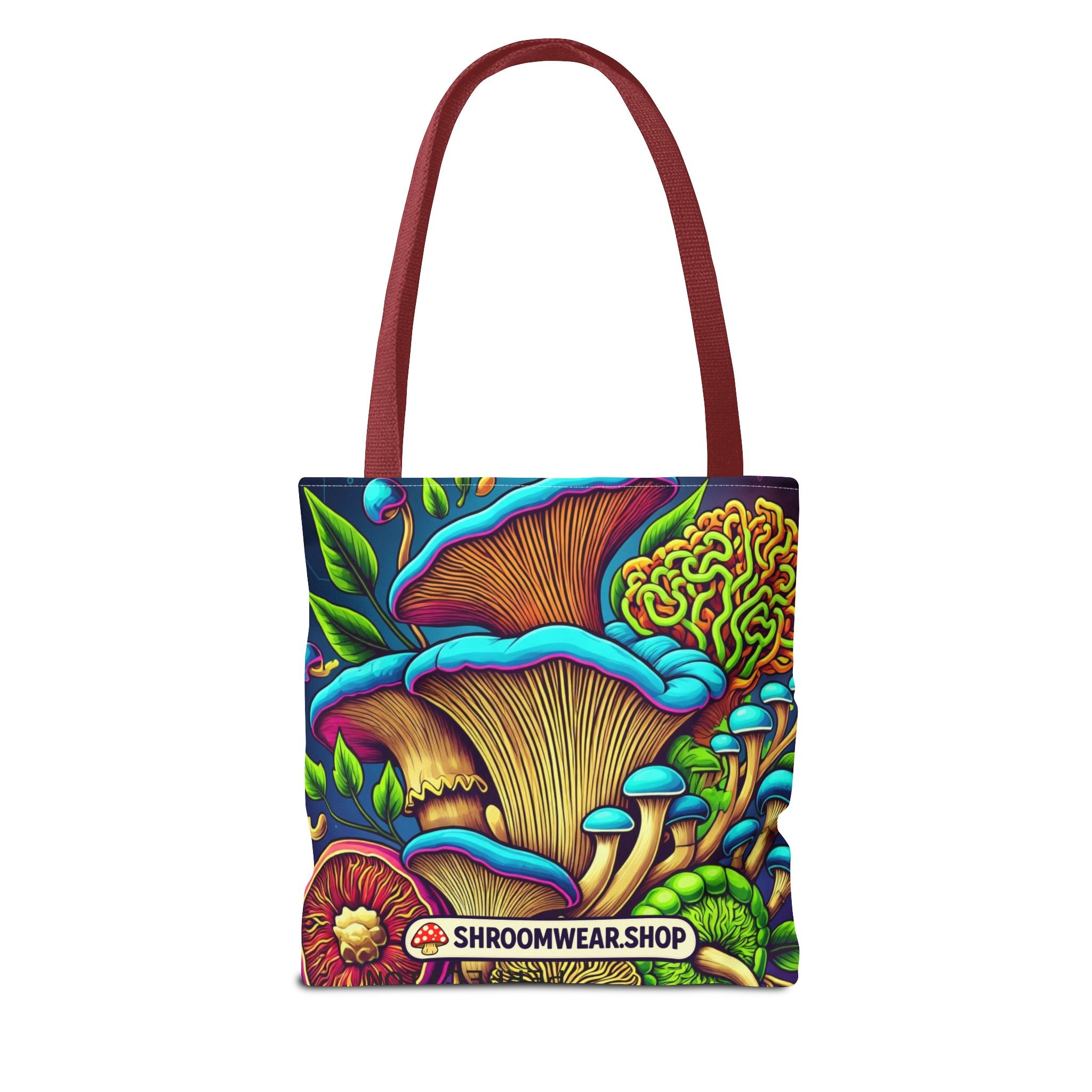 Bag: Mushroom Art Tote Bag – Psychedelic Fungi All-Over Print Eco Tote