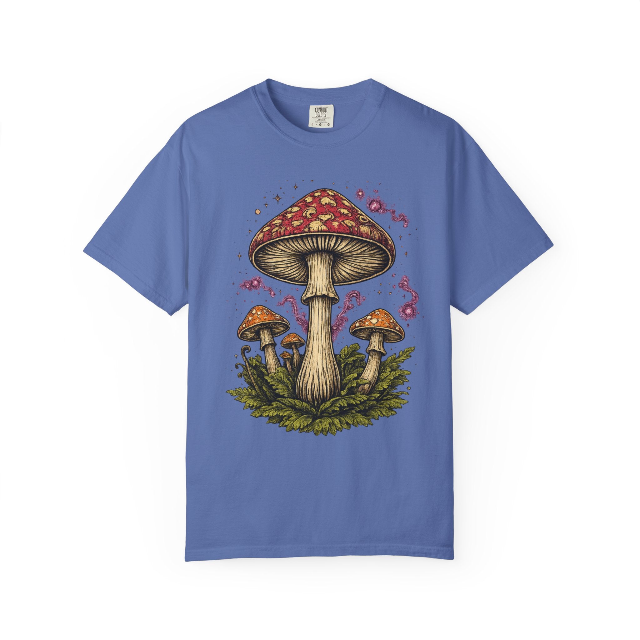 City: Portland Mushroom Graphic T-Shirt — Vintage Forest Amanita Design