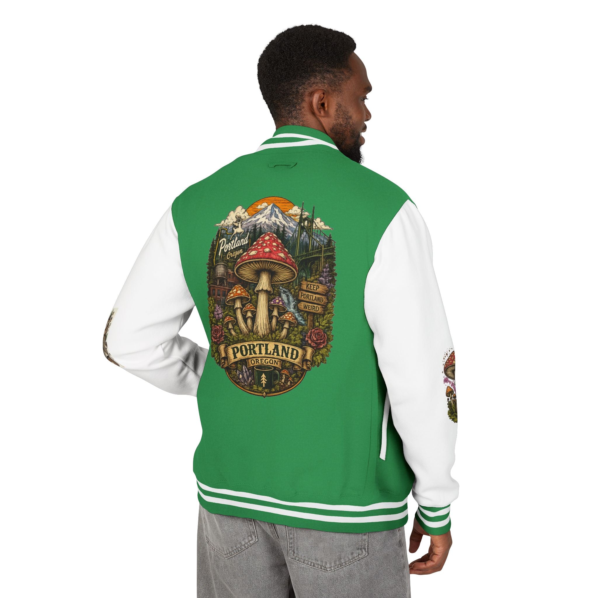 Portland Mushroom Patch Letterman Jacket