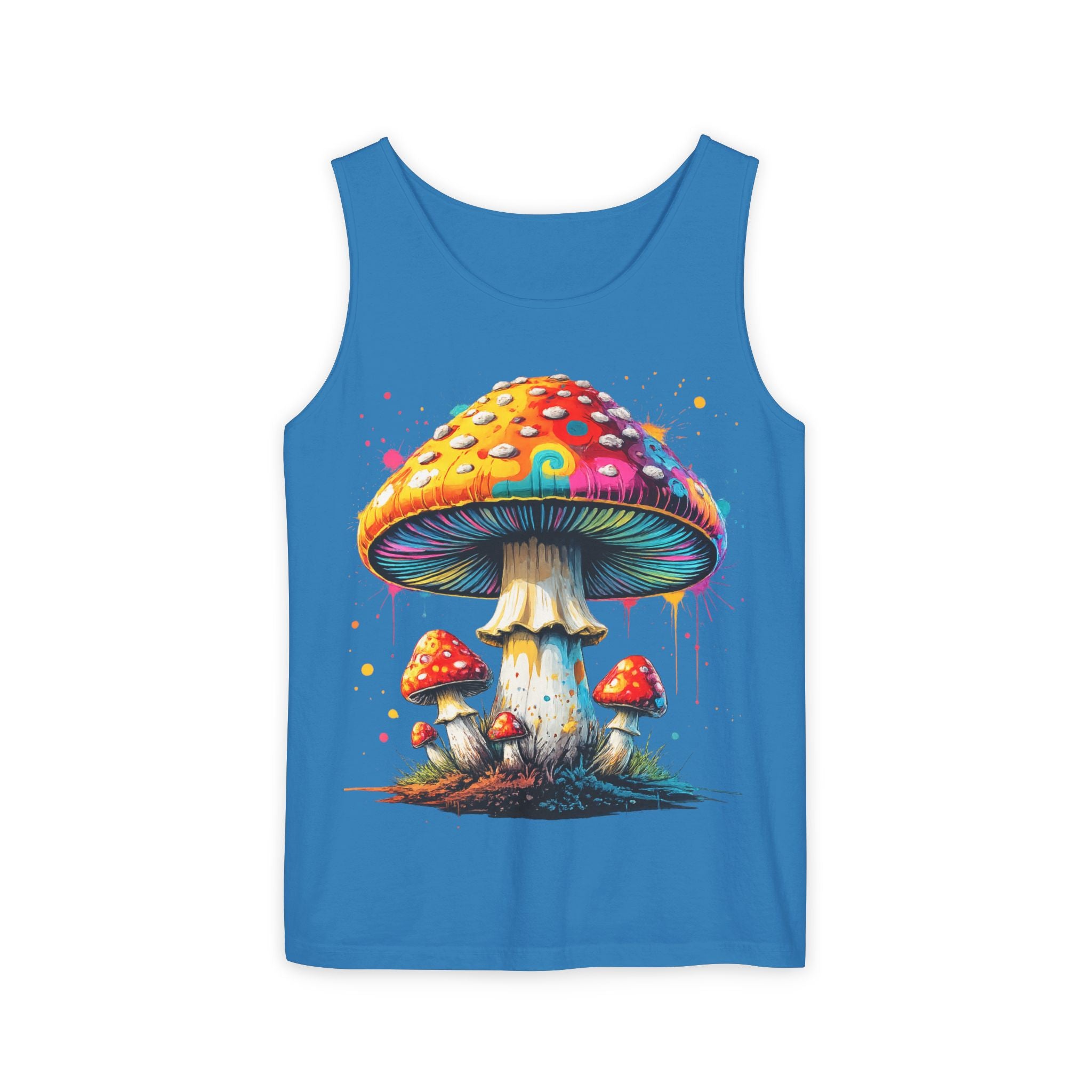 City: Portland Mushroom Graphic Tank Top — Colorful Psychedelic Fungi Design