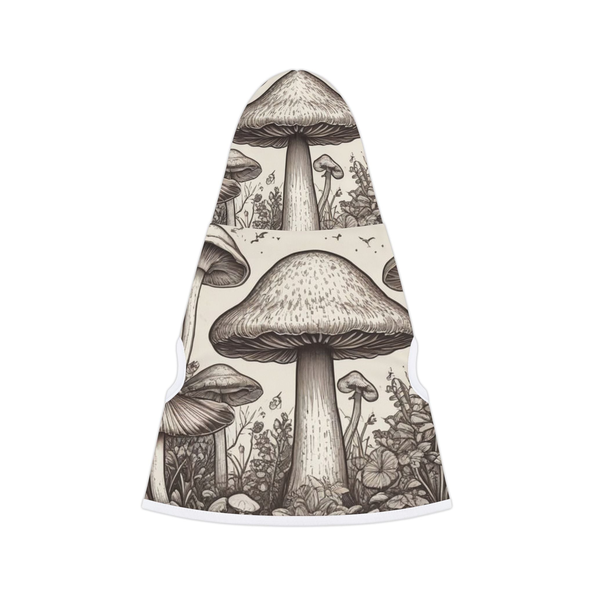 Custom Design Mushroom Print Enchanted Grove Dog/Cat Hoodie – Where Myth Meets Cozy