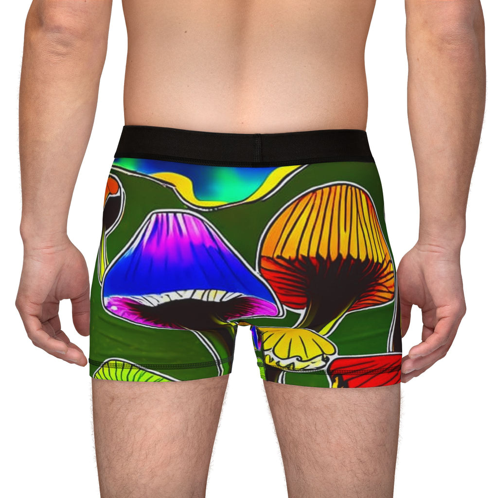 Mushroom Pattern Men’s Boxers — Colorful Psychedelic Fungi Print