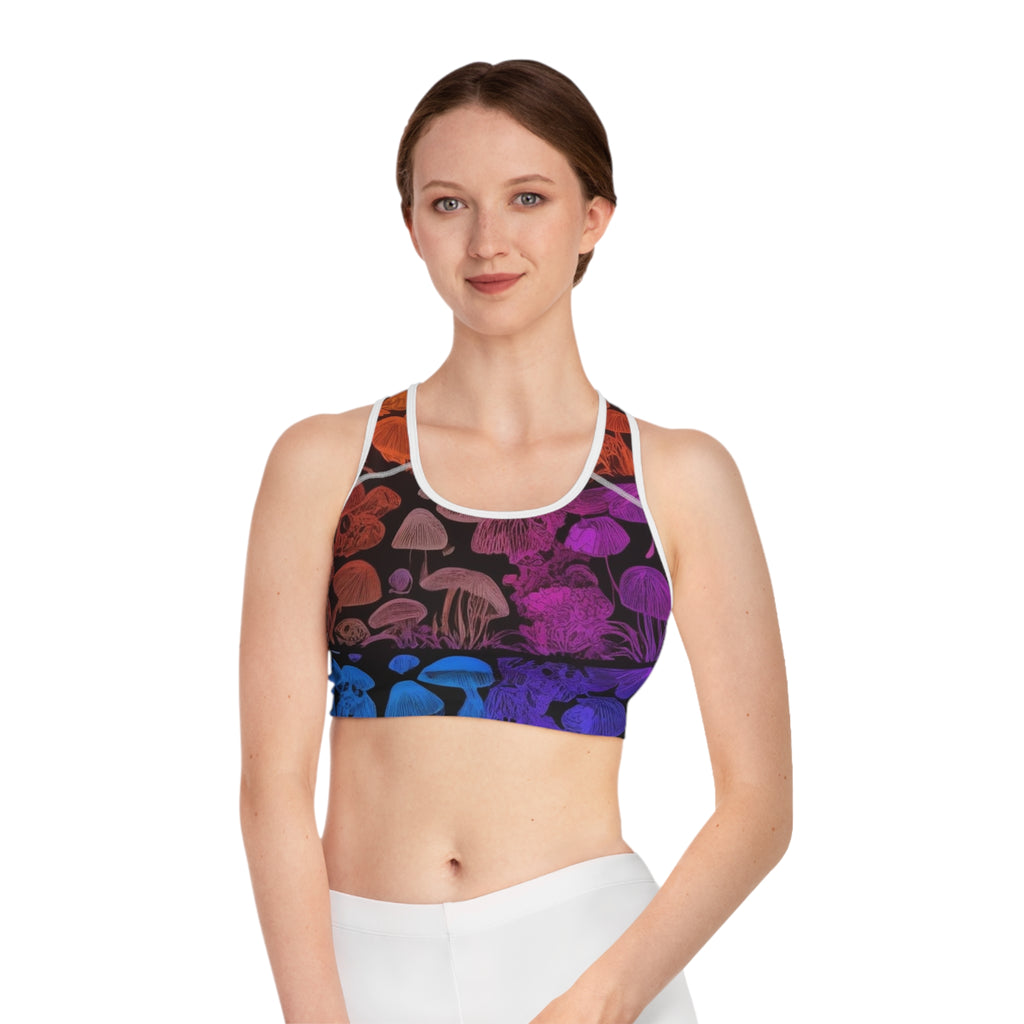 Supportive Myco Glow Sports Bra Stunning. Spore-tacular