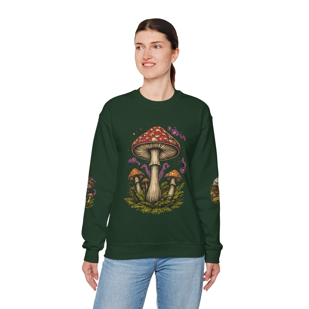 City:  Vancouver Crewneck Sweatshirt — Scenic Pacific Northwest Fungi Design
