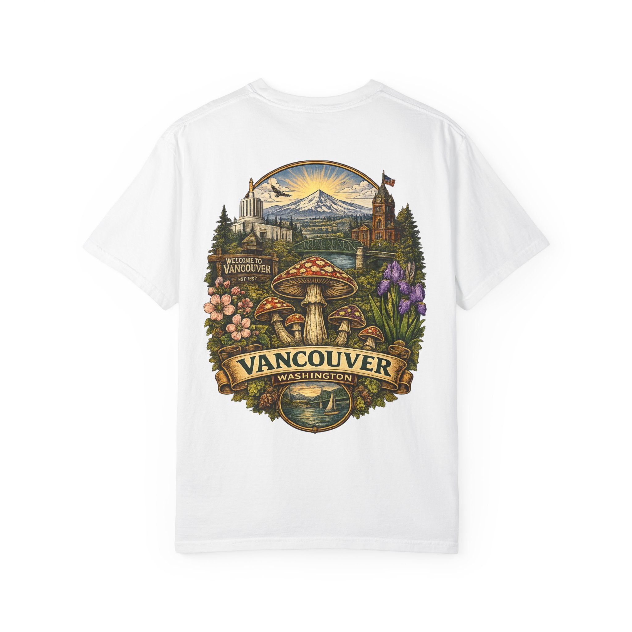 City: Lake Oswego Mushroom T-Shirt — Vintage Nature & Psychedelic Fungi Design