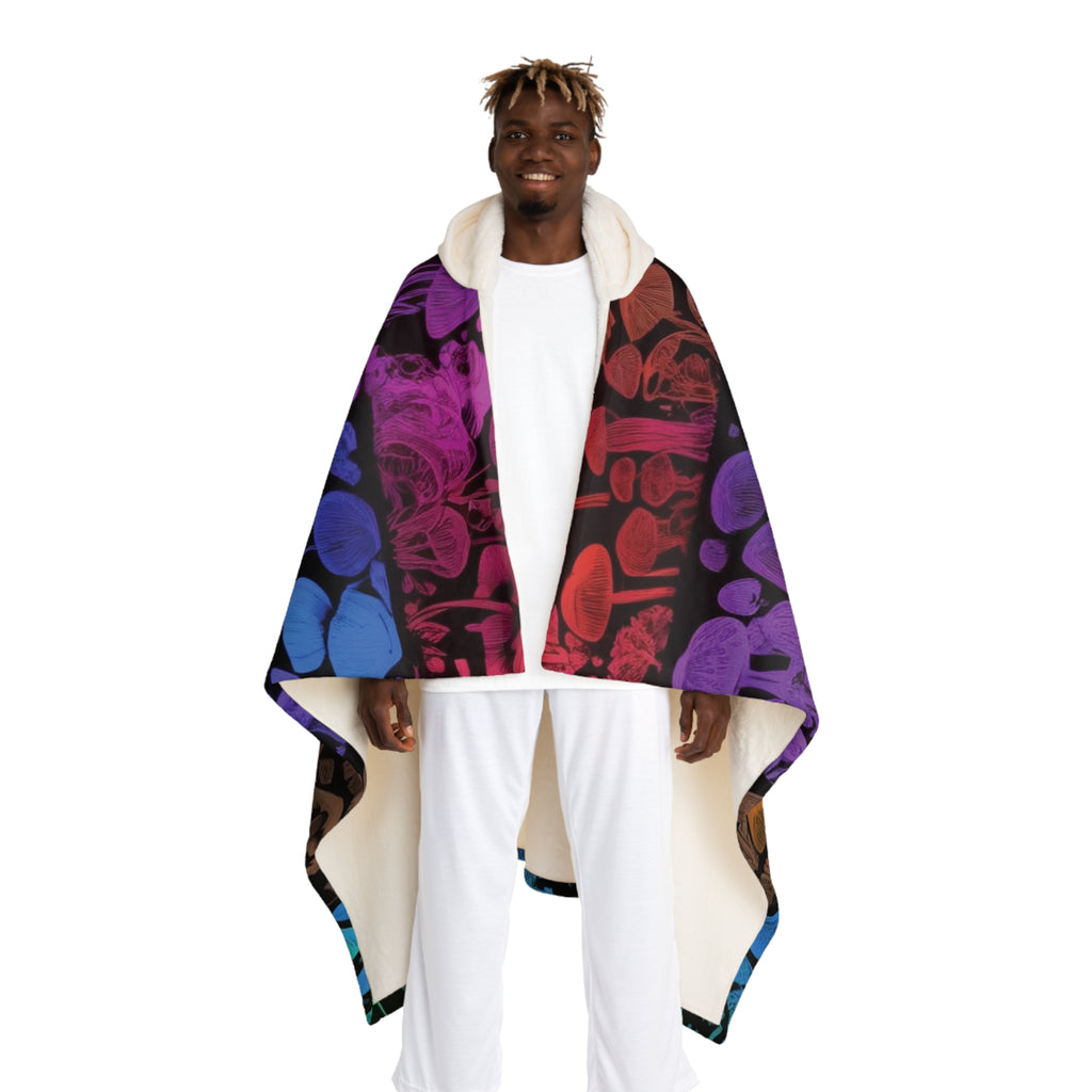 Hooded Sherpa Blanket: Colorful Skull Gradient Cozy Throw