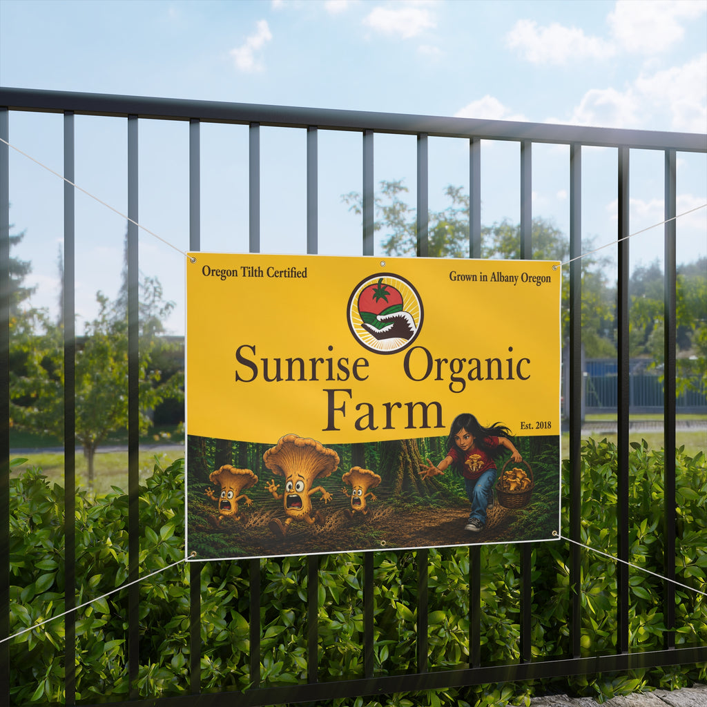 Organic Farm Banner — Sunrise Organic Farm Matte Outdoor Sign