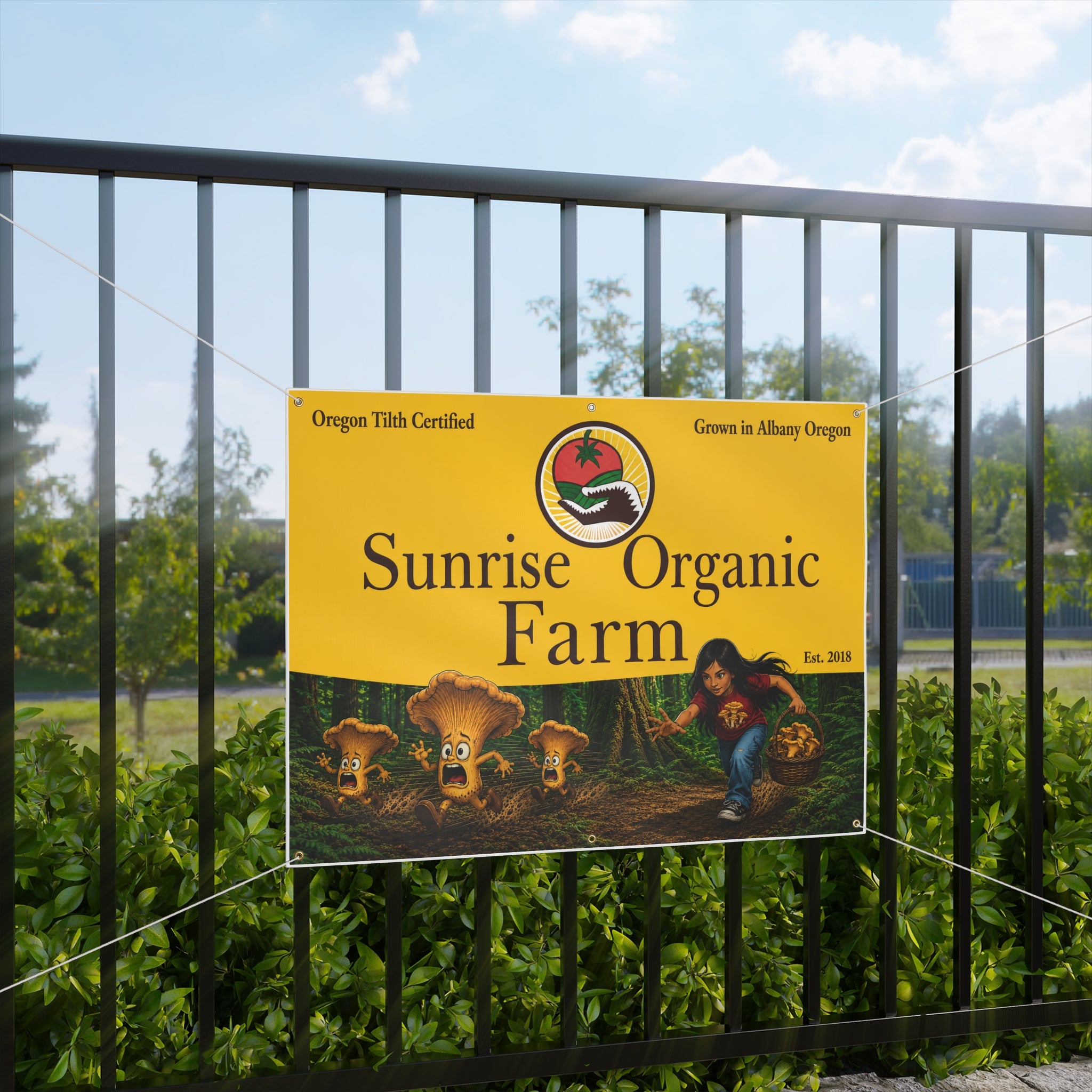 Organic Farm Banner — Sunrise Organic Farm Matte Outdoor Sign