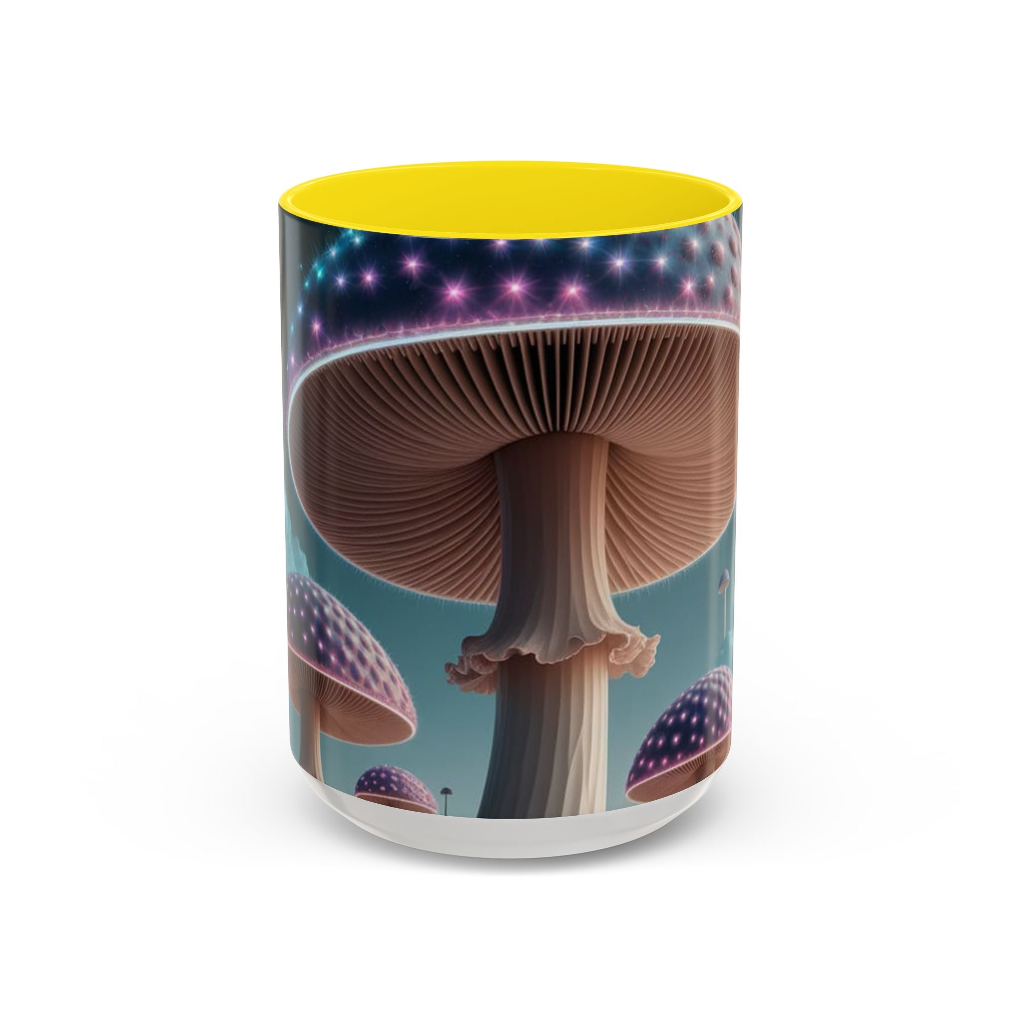 Mug: Mystical Mushroom Accent Coffee Mug — Fantasy Psychedelic Ceramic Cup (11/15oz)