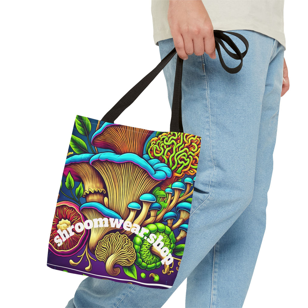 Bag: Mushroom Art Tote Bag – Psychedelic Fungi All-Over Print Eco Tote