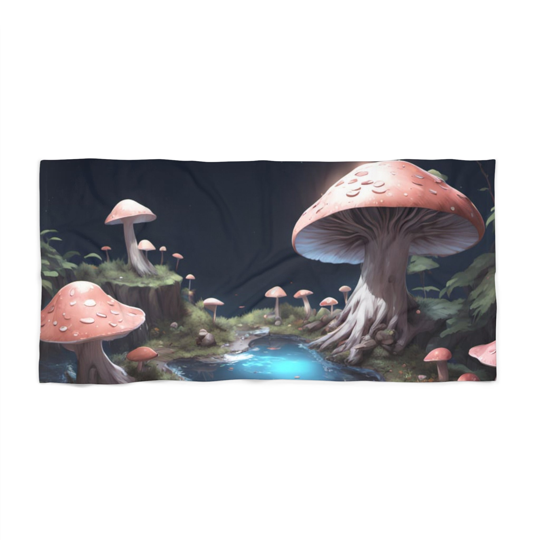 Enchanted Forest. On a Beach Towel. In Your Hands Mushroom Spring towel