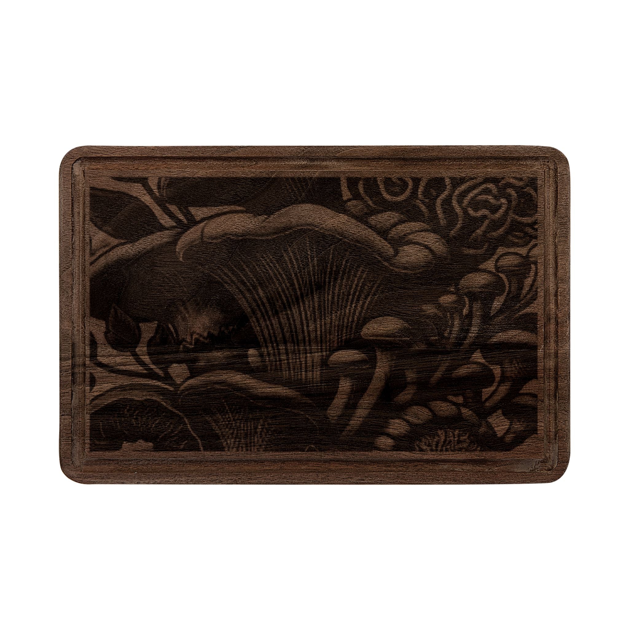 Engraved Mushroom Forest Wooden Cutting Board — Decorative Serving & Prep Board
