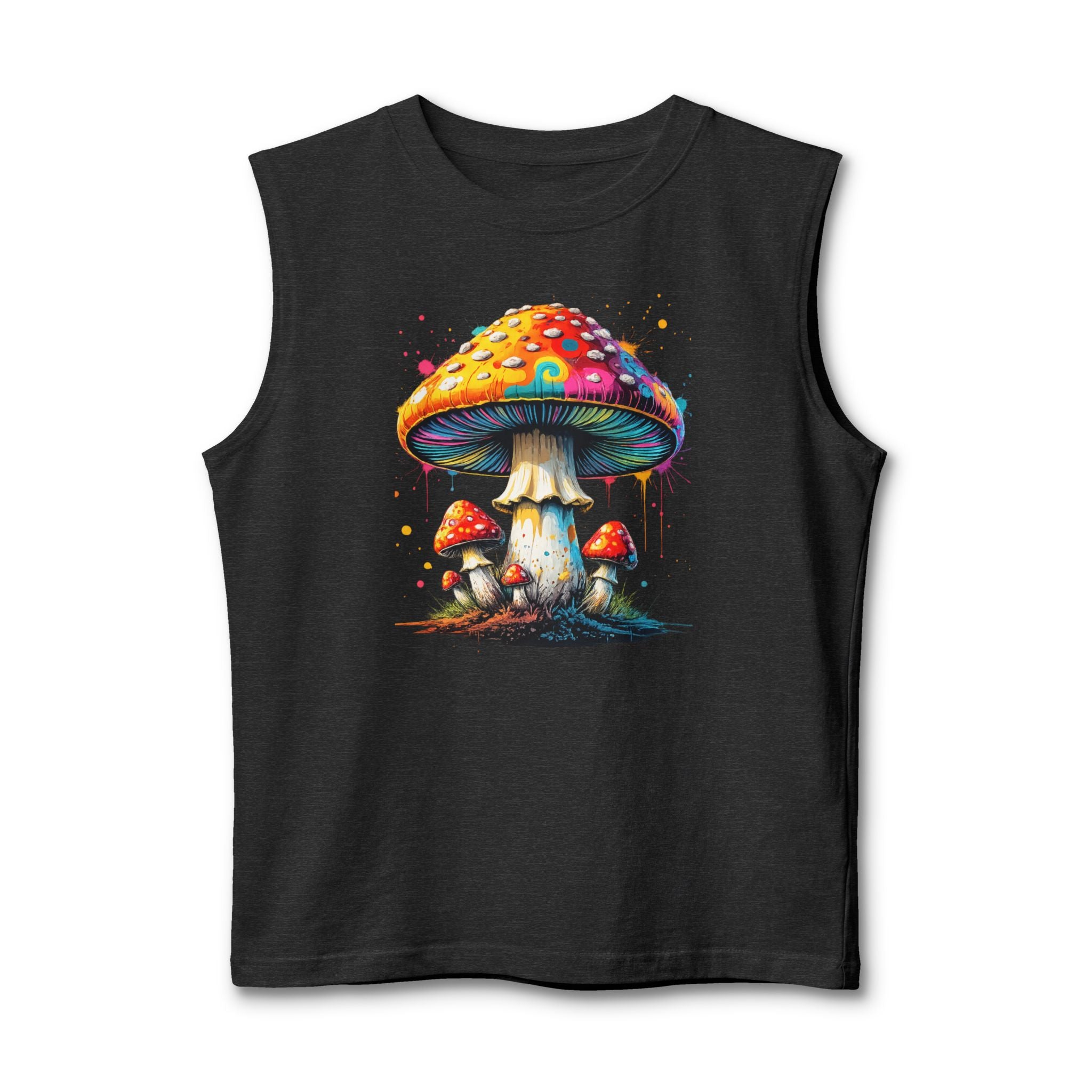 City: Vancouver Mushroom Tank Top — Colorful Psychedelic Fungi Graphic Muscle Tee