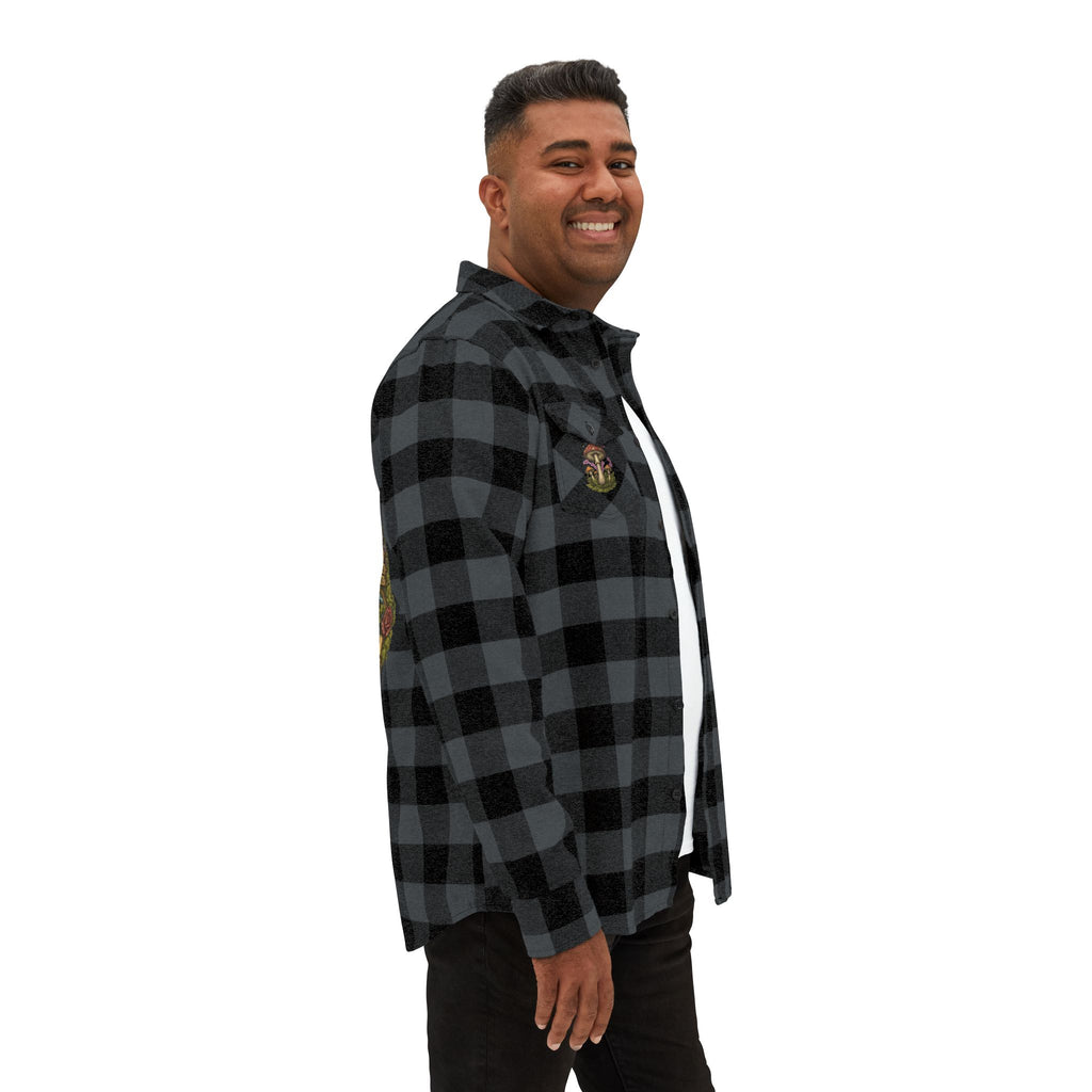 Portland Mushroom Flannel Shirt — Vintage Forest Plaid Button-Up