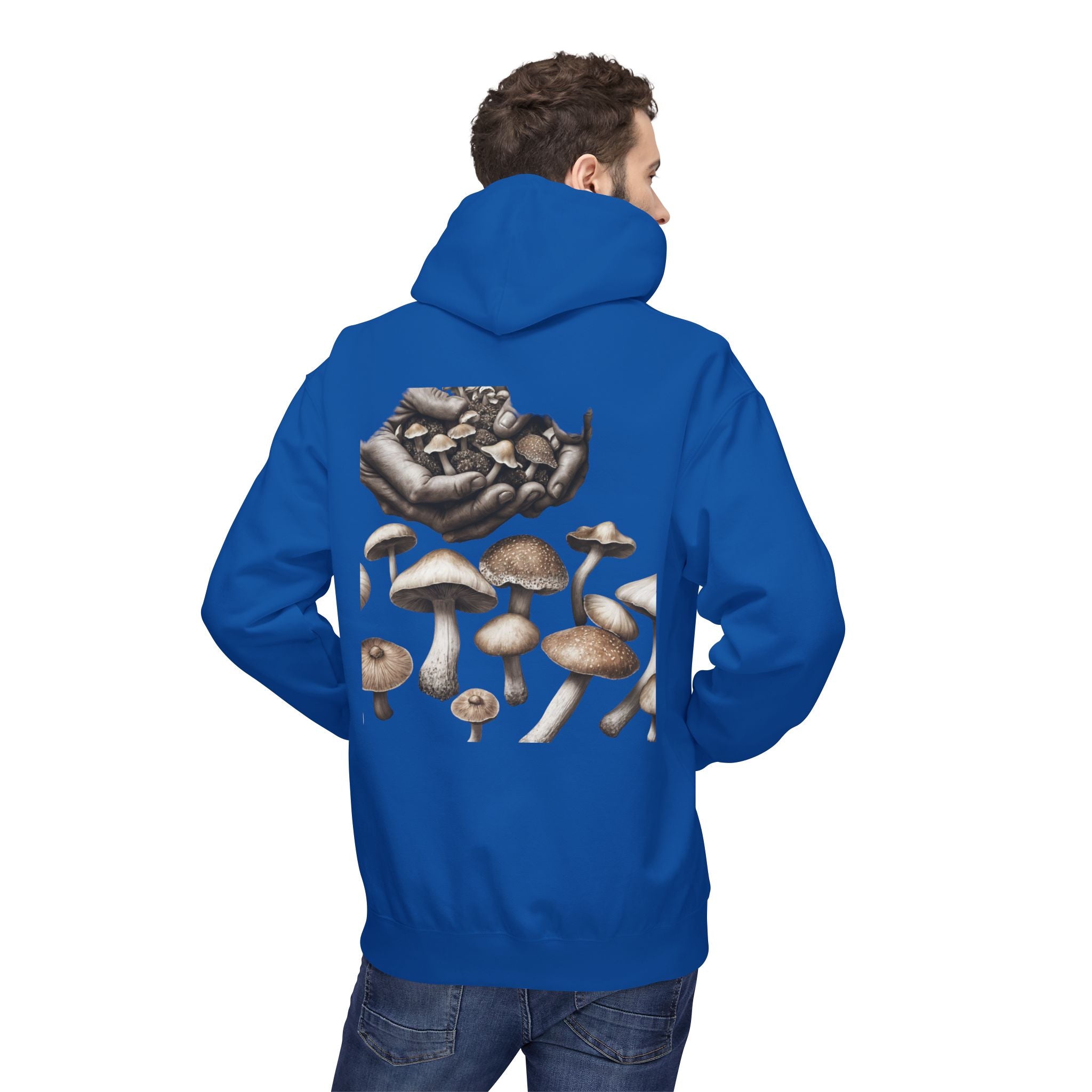 Mushroom Art Hoodie — Botanical Foraging Graphic Pullover