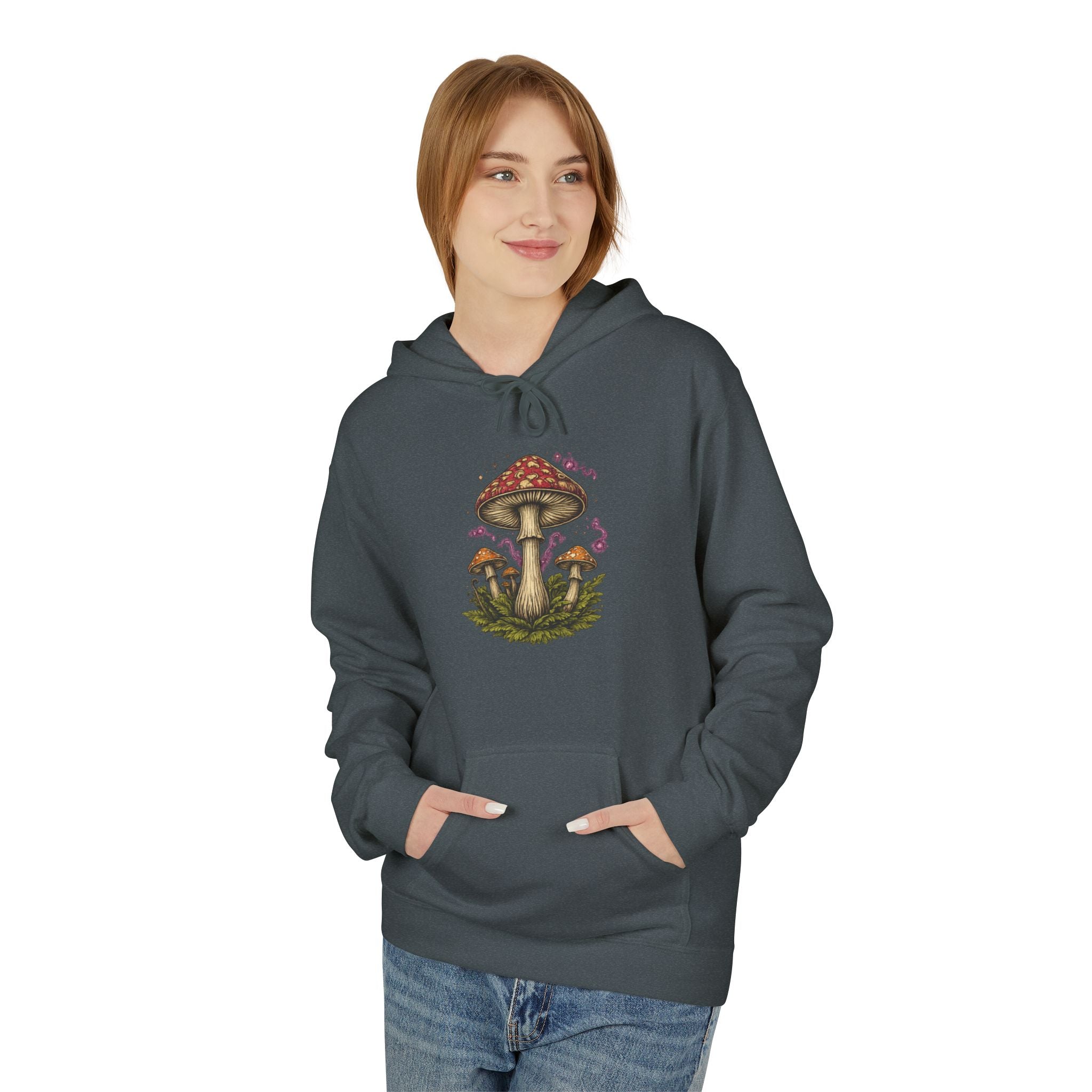 Mushroom Art Hoodie — Botanical Foraging Graphic Pullover