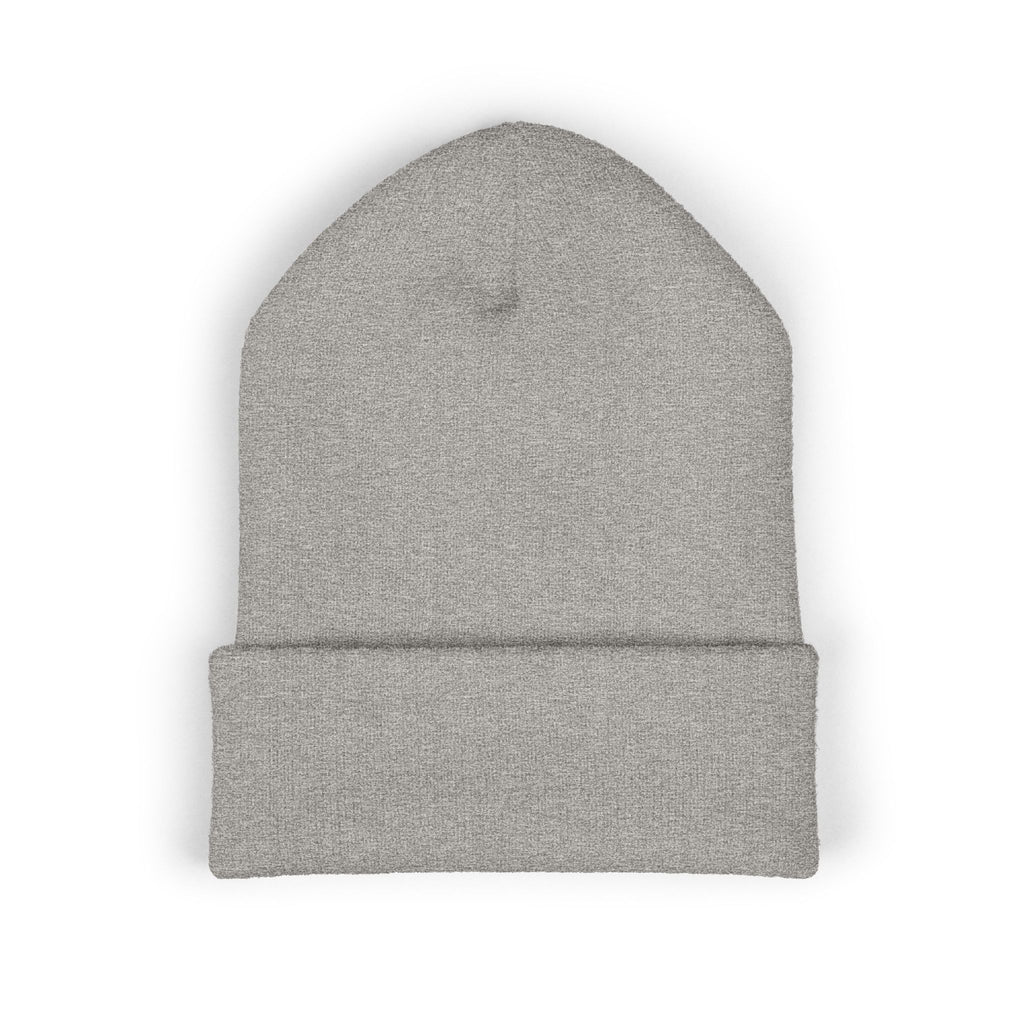 Beanie: Embroidered Colorful Mushroom Beanie — Cute Cuffed Knit Hat