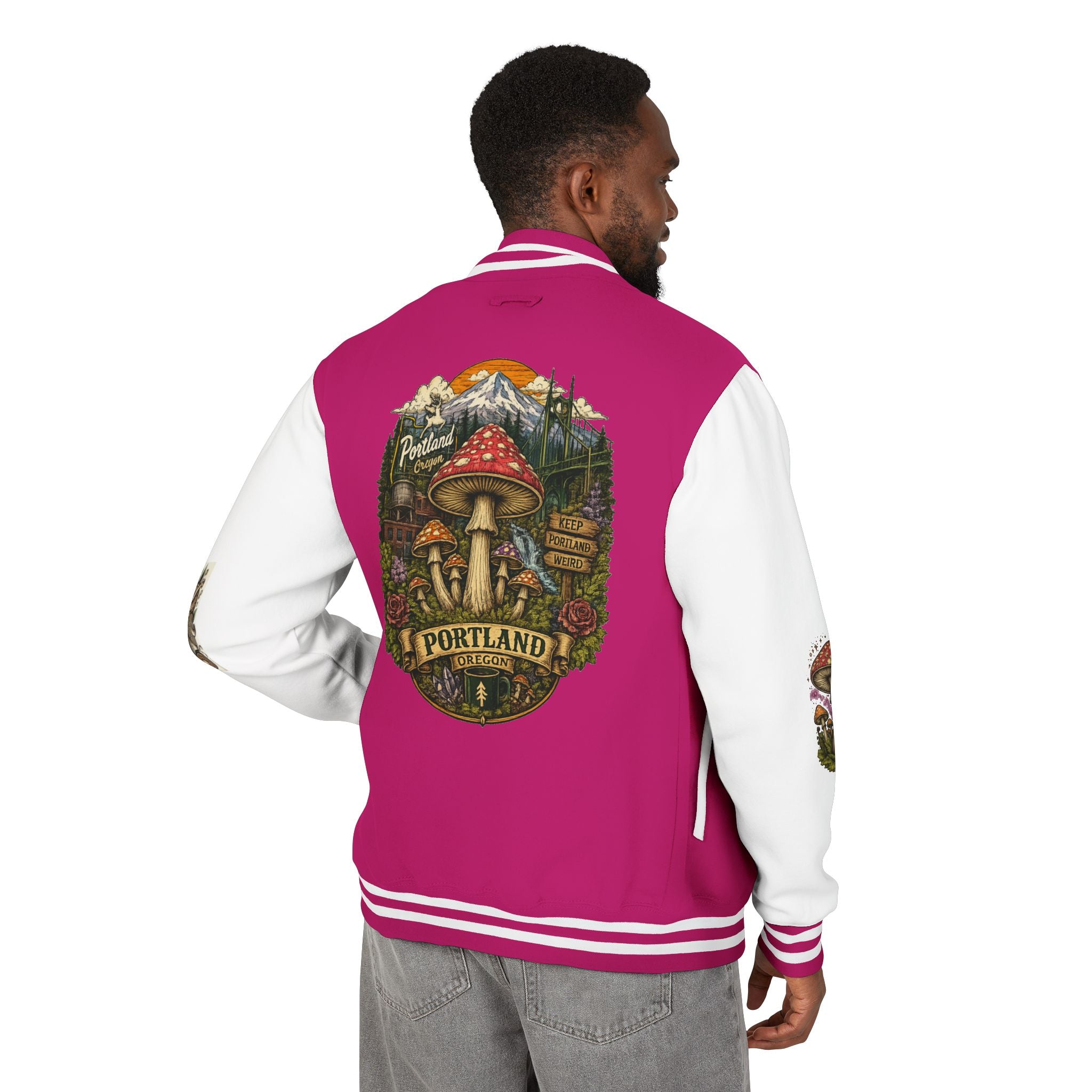 Portland Mushroom Patch Letterman Jacket