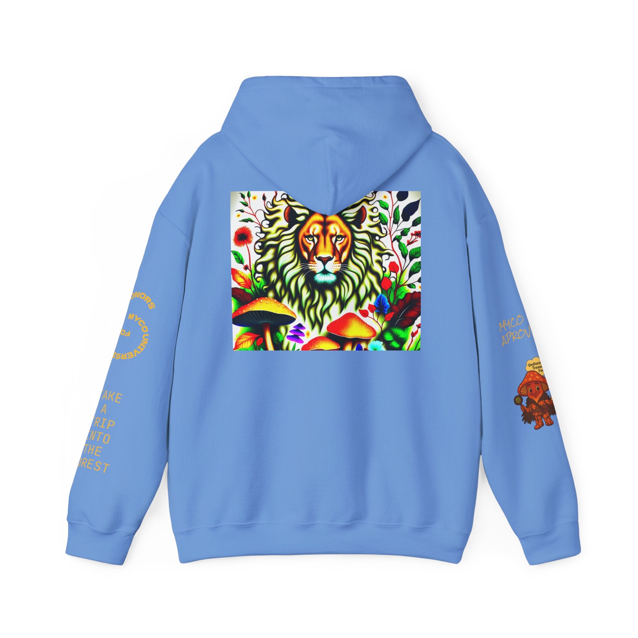 Myco University Lion & Mushroom Hoodie — Psychedelic Lion Graphic Pullover
