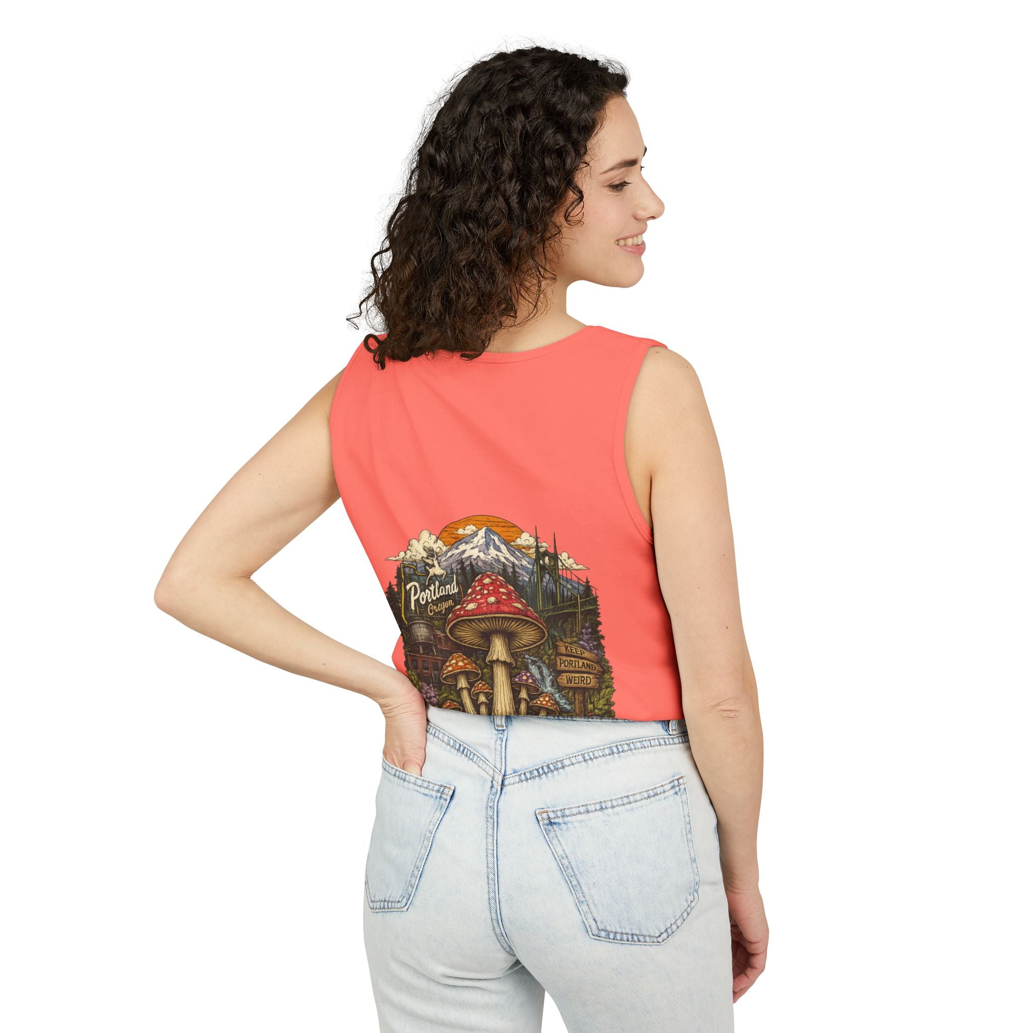 City: Portland Mushroom Tank Top — Psychedelic Forest Graphic Tank