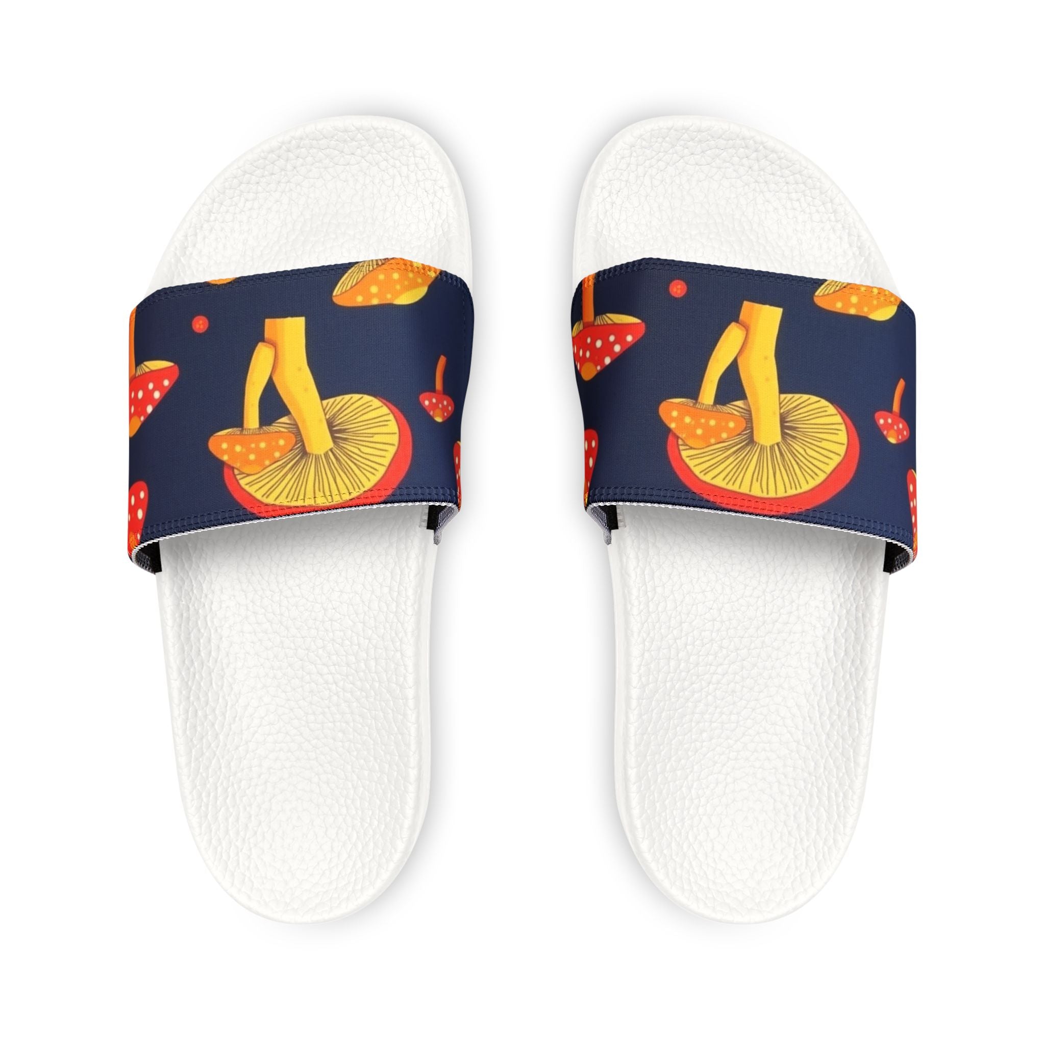 Mushroom Pattern Slide Sandals — Women's Removable-Strap Beach Slides