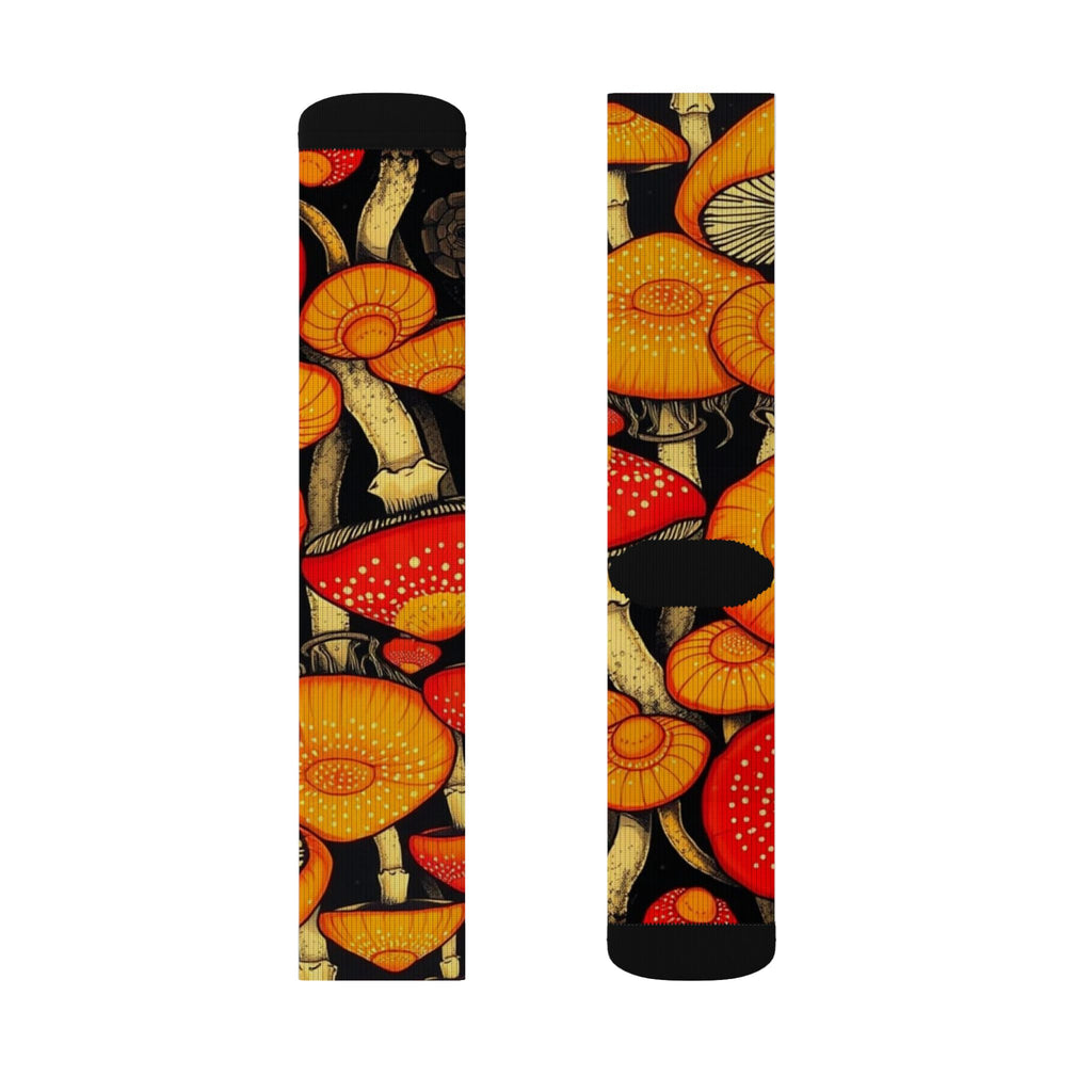 Whimsical Mushroom Socks, Colorful Patterned Socks, Gifts for Nature Lovers, Cozy Everyday Wear, Trendy Sock Collection