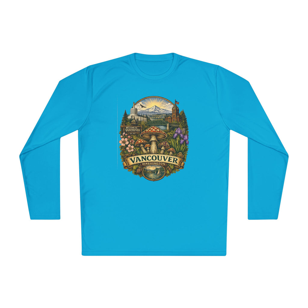 Vancouver Nature Long Sleeve Tee — Scenic Mountains & Mushroom Art