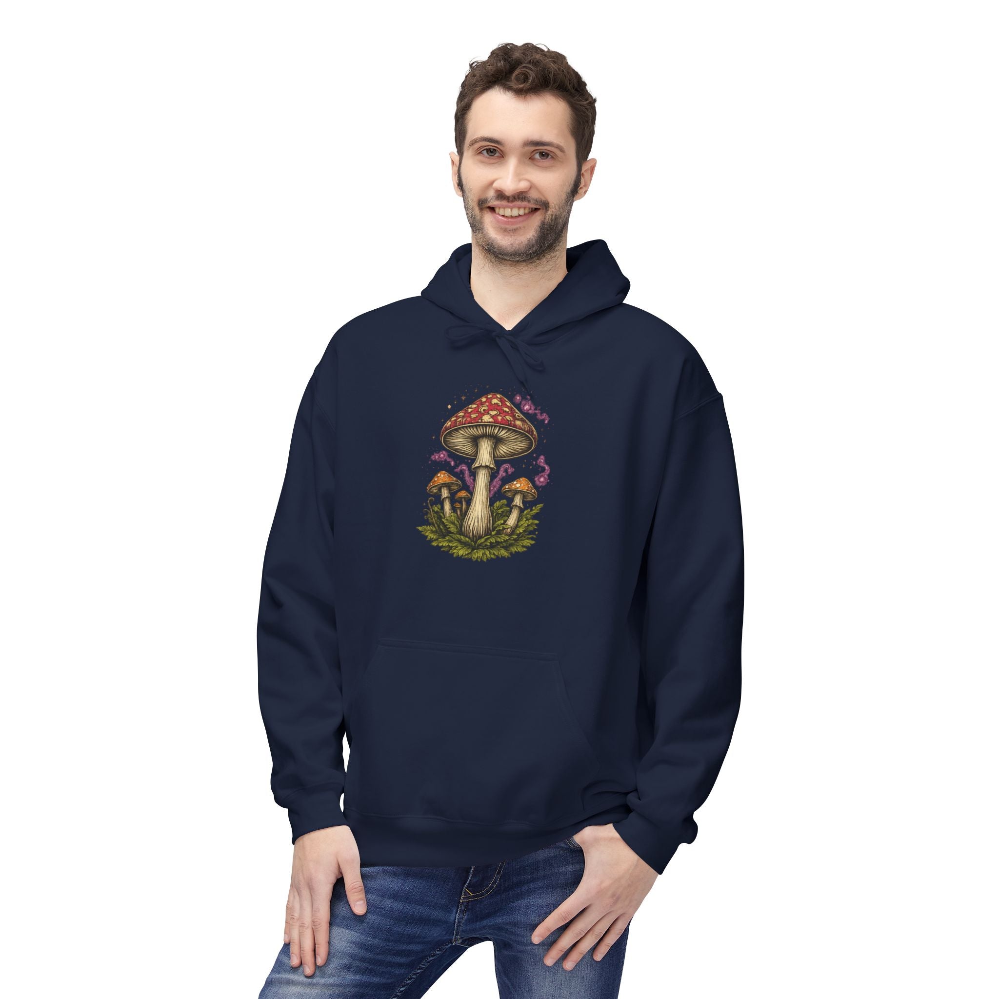 Mushroom Art Hoodie — Botanical Foraging Graphic Pullover