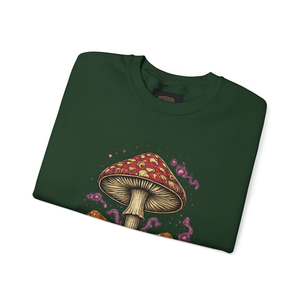 City: Portland Mushroom Crewneck Sweatshirt Vintage Psychedelic Fungi Graphic