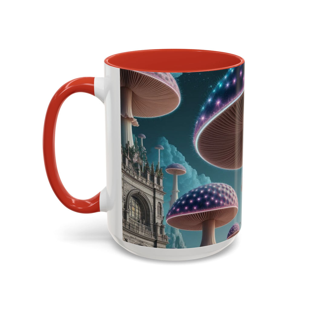 Mug: Mystical Mushroom Accent Coffee Mug — Fantasy Psychedelic Ceramic Cup (11/15oz)