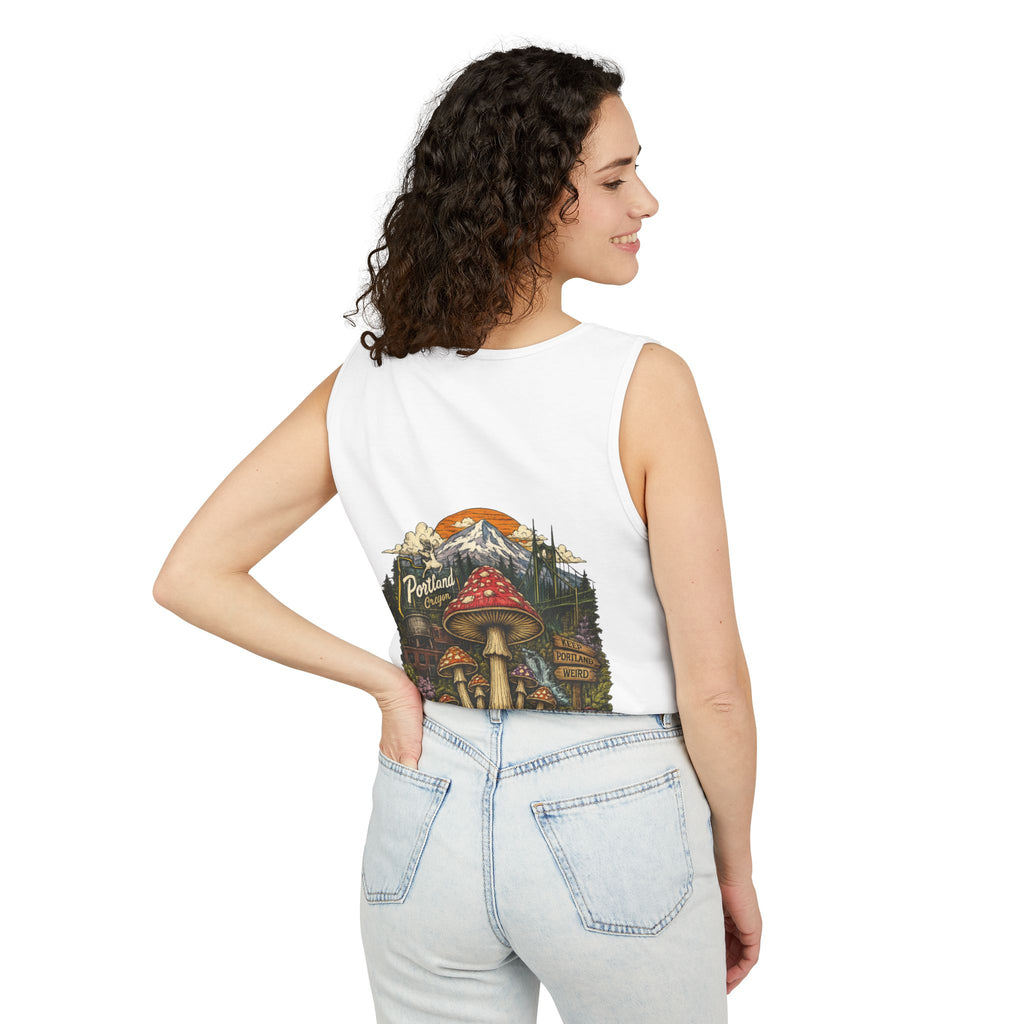 City: Portland Mushroom Graphic Tank Top — Colorful Psychedelic Fungi Design