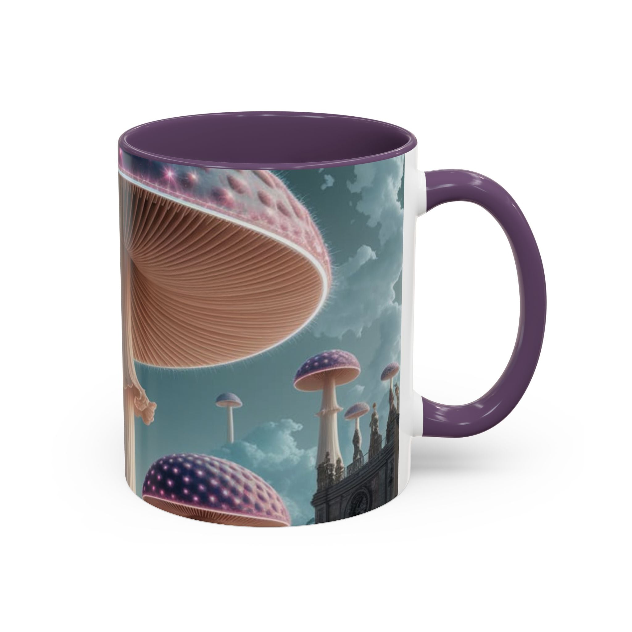 Mug: Mystical Mushroom Accent Coffee Mug — Fantasy Psychedelic Ceramic Cup (11/15oz)