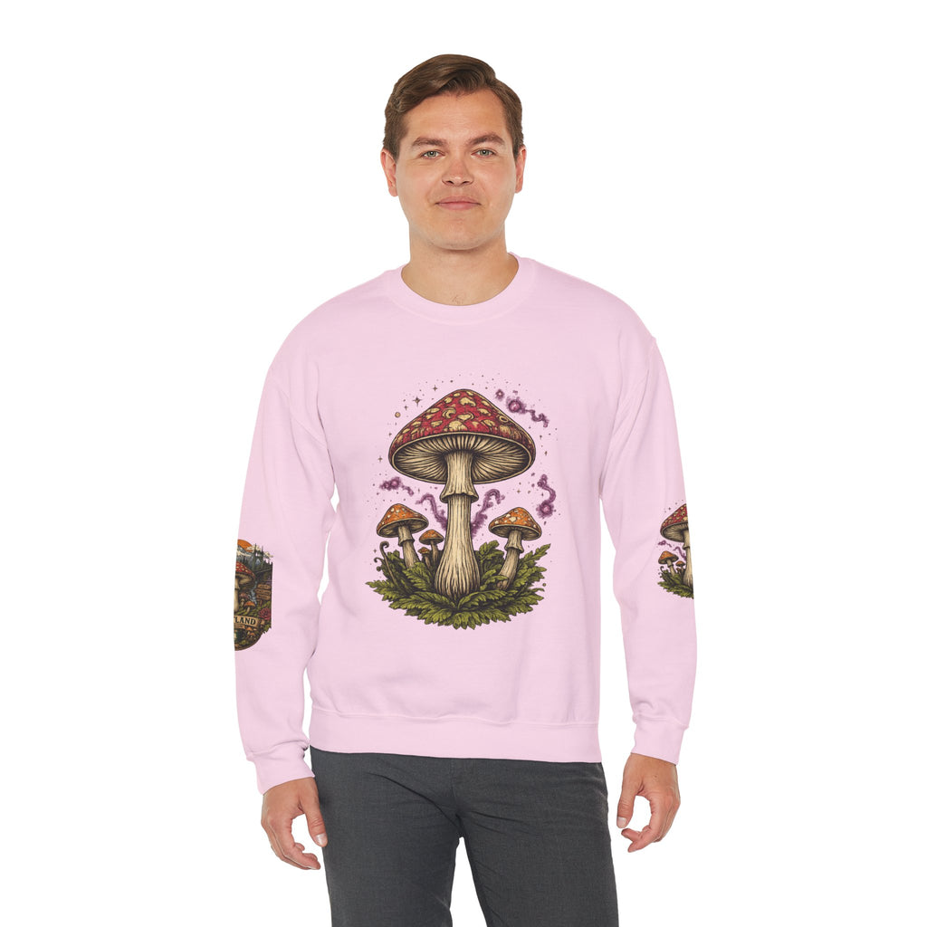 City: Portland Mushroom Crewneck Sweatshirt Vintage Psychedelic Fungi Graphic