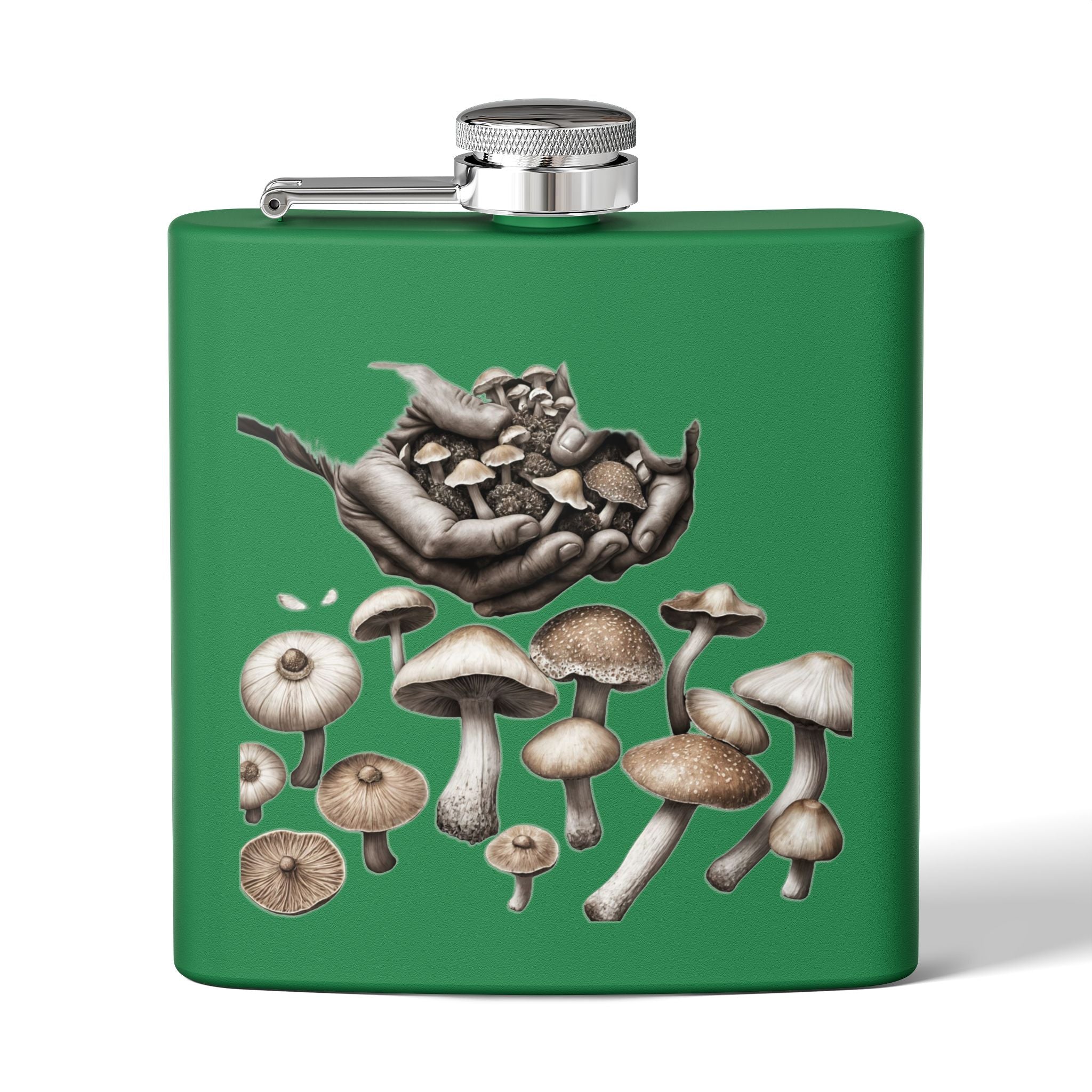 Hands of the Harvest Flask – Hold the Magic of Nature Stainless Steel Flask, 6oz