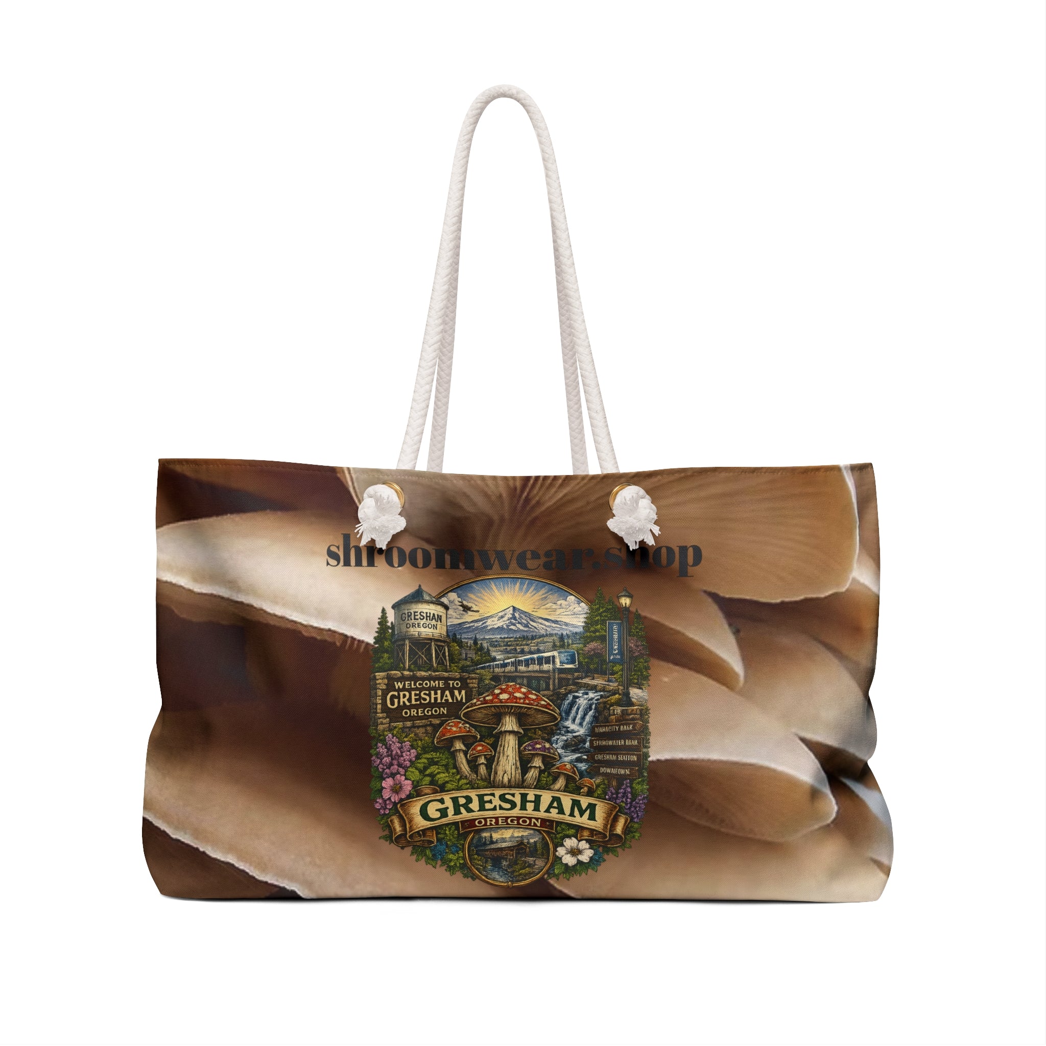 Bag: Mushroom Print Weekender Bag — Gresham Nature Travel Tote
