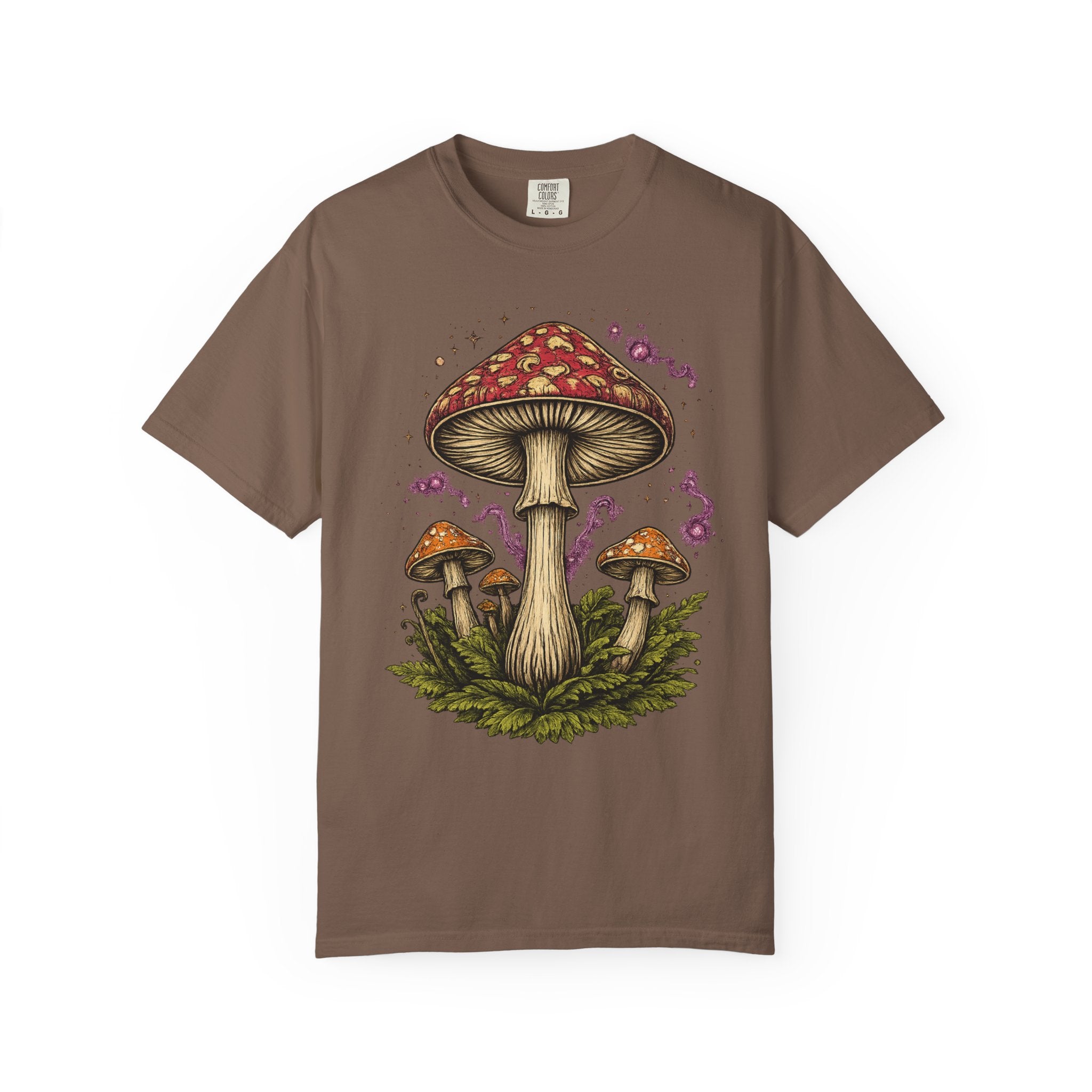 City: Portland Mushroom Graphic T-Shirt — Vintage Forest Amanita Design